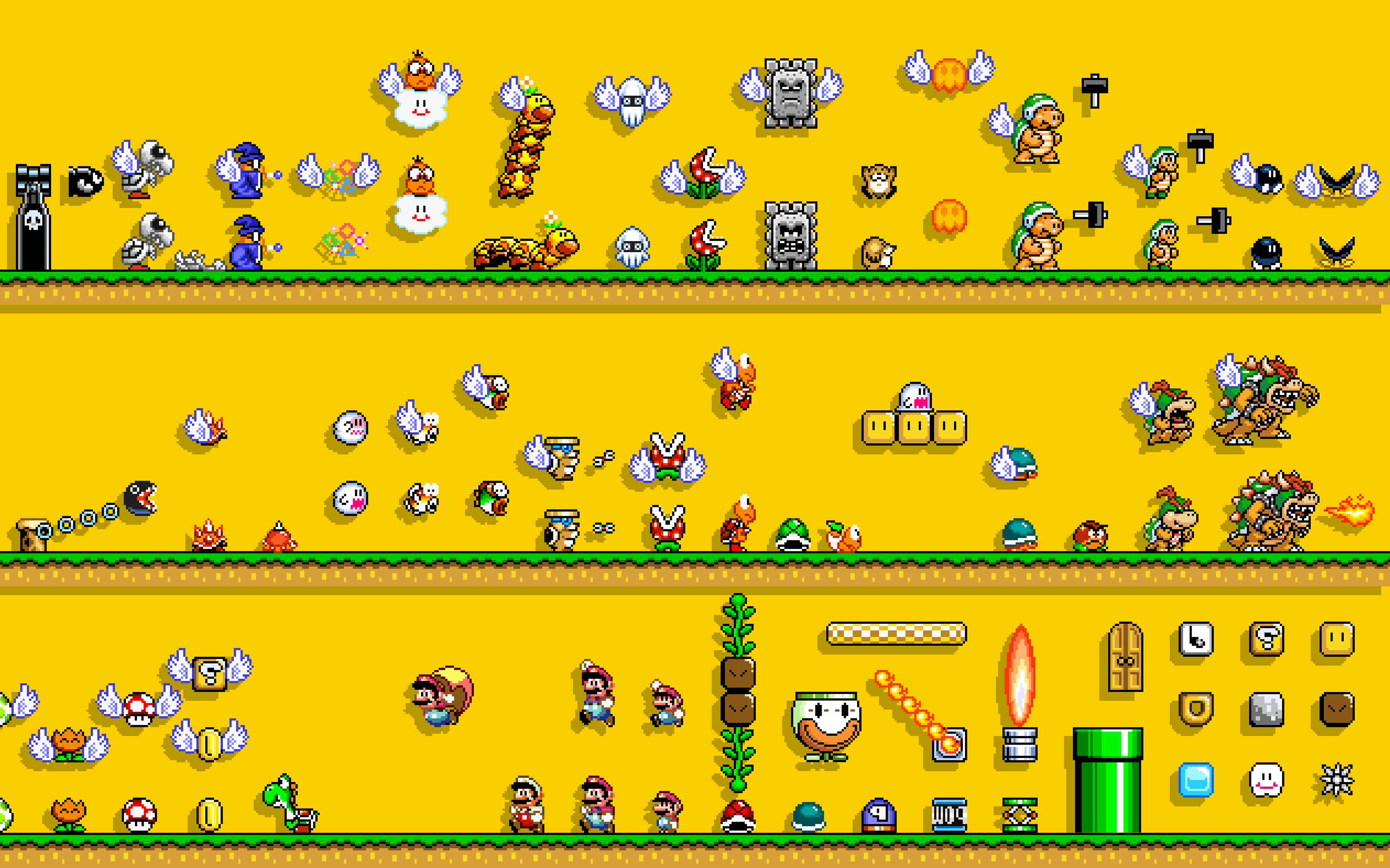 3840x2400 Mario Bros., Video Games, 8 bit, Simple Background, Retro Games