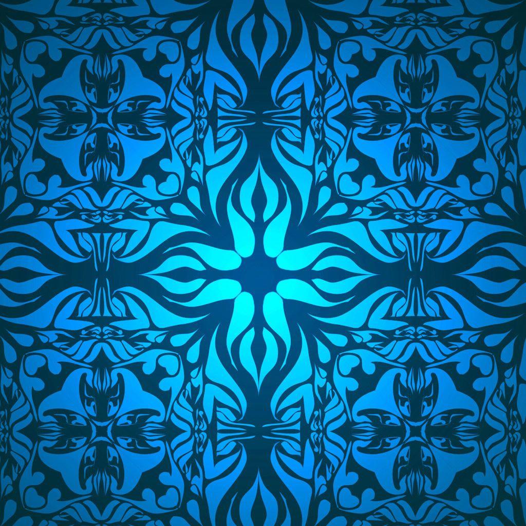1024x1024 Vintage Blue Pattern iPad Wallpaper Free Download