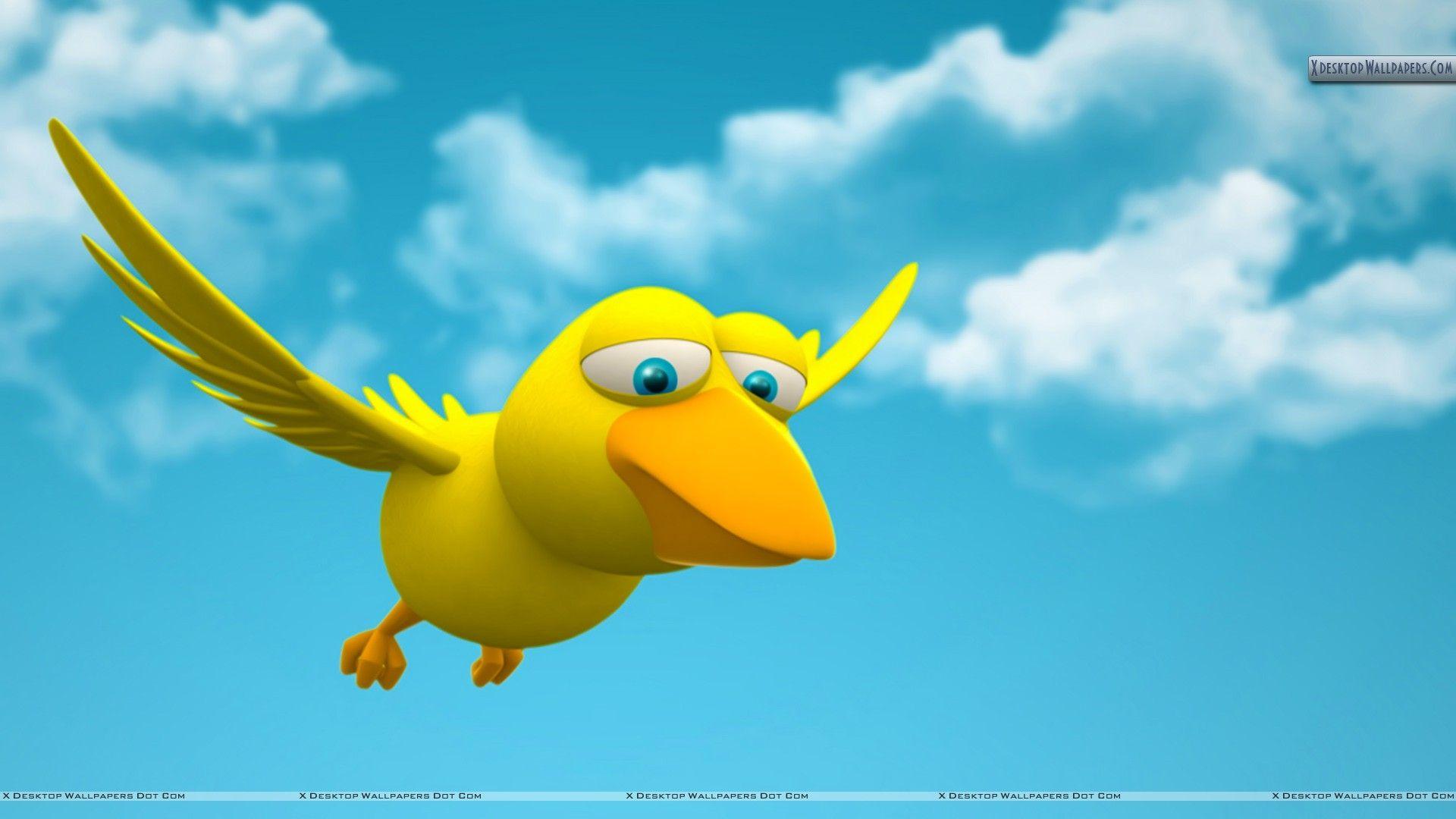 1920x1080 3D Cartoon Wallpaper Bird Flying In The Sky Wallpaper & Background Download