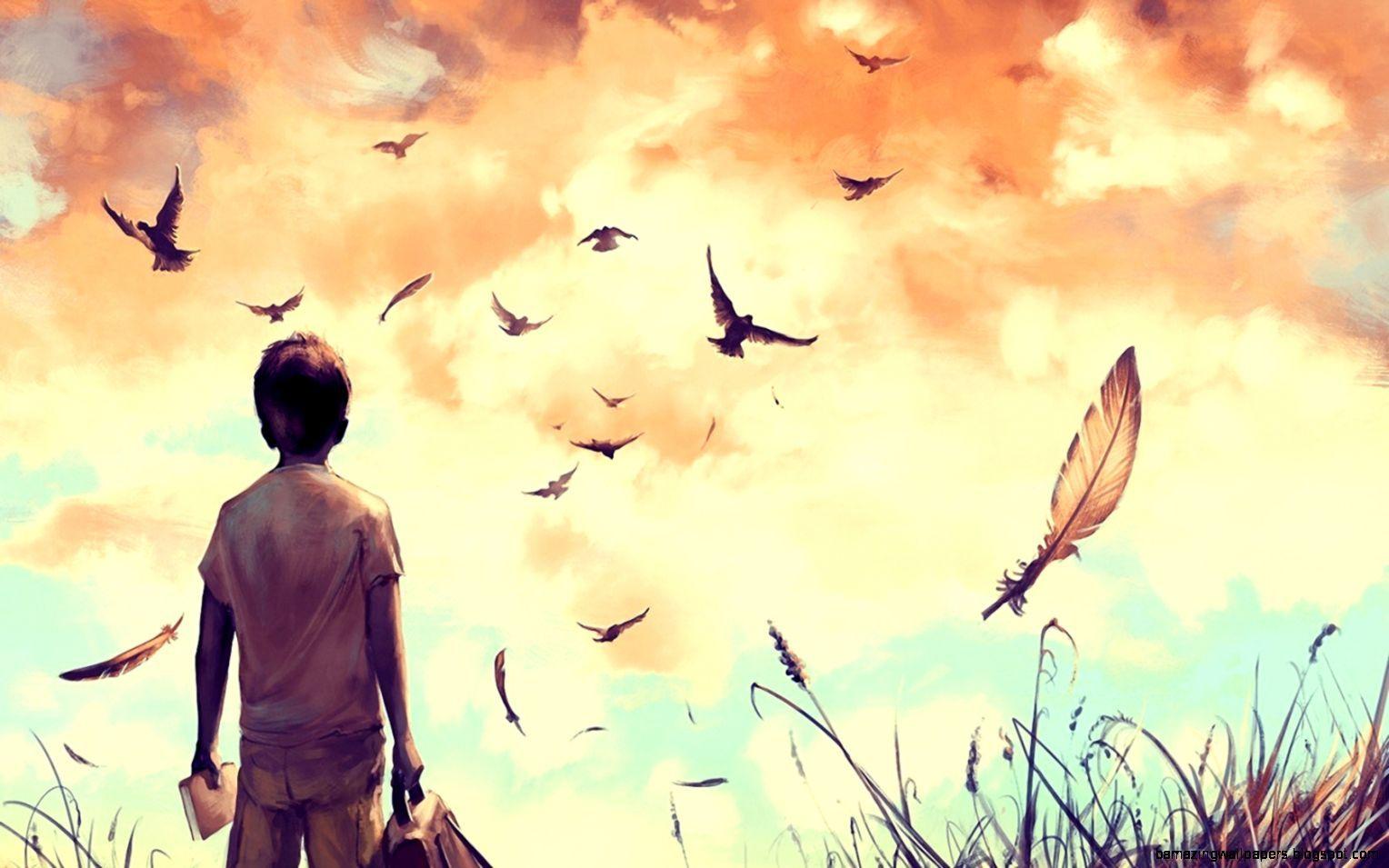1528x955 Cute Bird Drawing Wallpaper