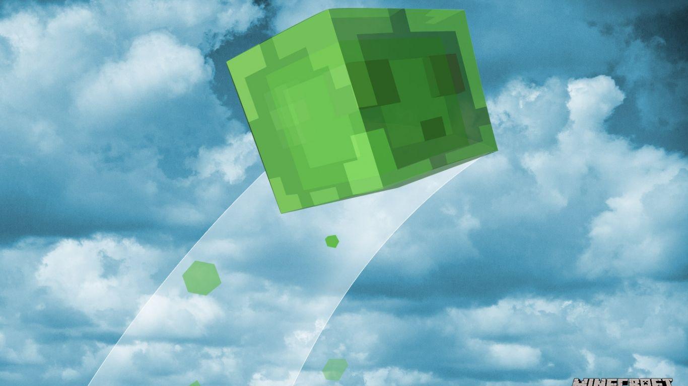 1366x768 Free download Simple Desktop Wallpaper Minecraft Slime Sky