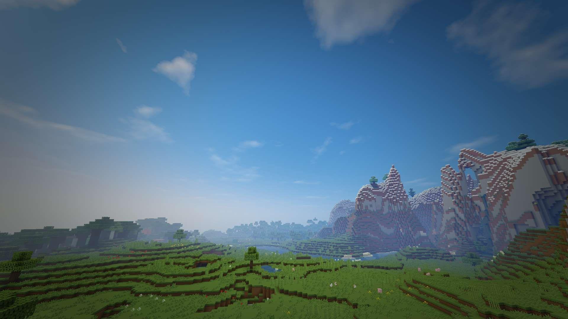 1920x1080 desktop wallpaper #husky #minecraft #mountains