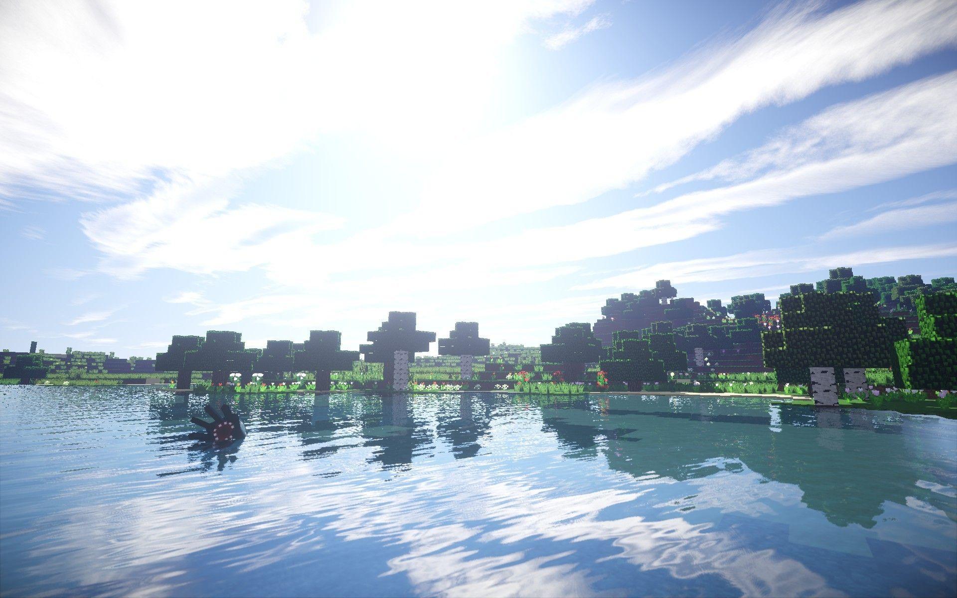 1920x1200 Minecraft, Render, Screenshots, Lake Wallpaper HD / Desktop
