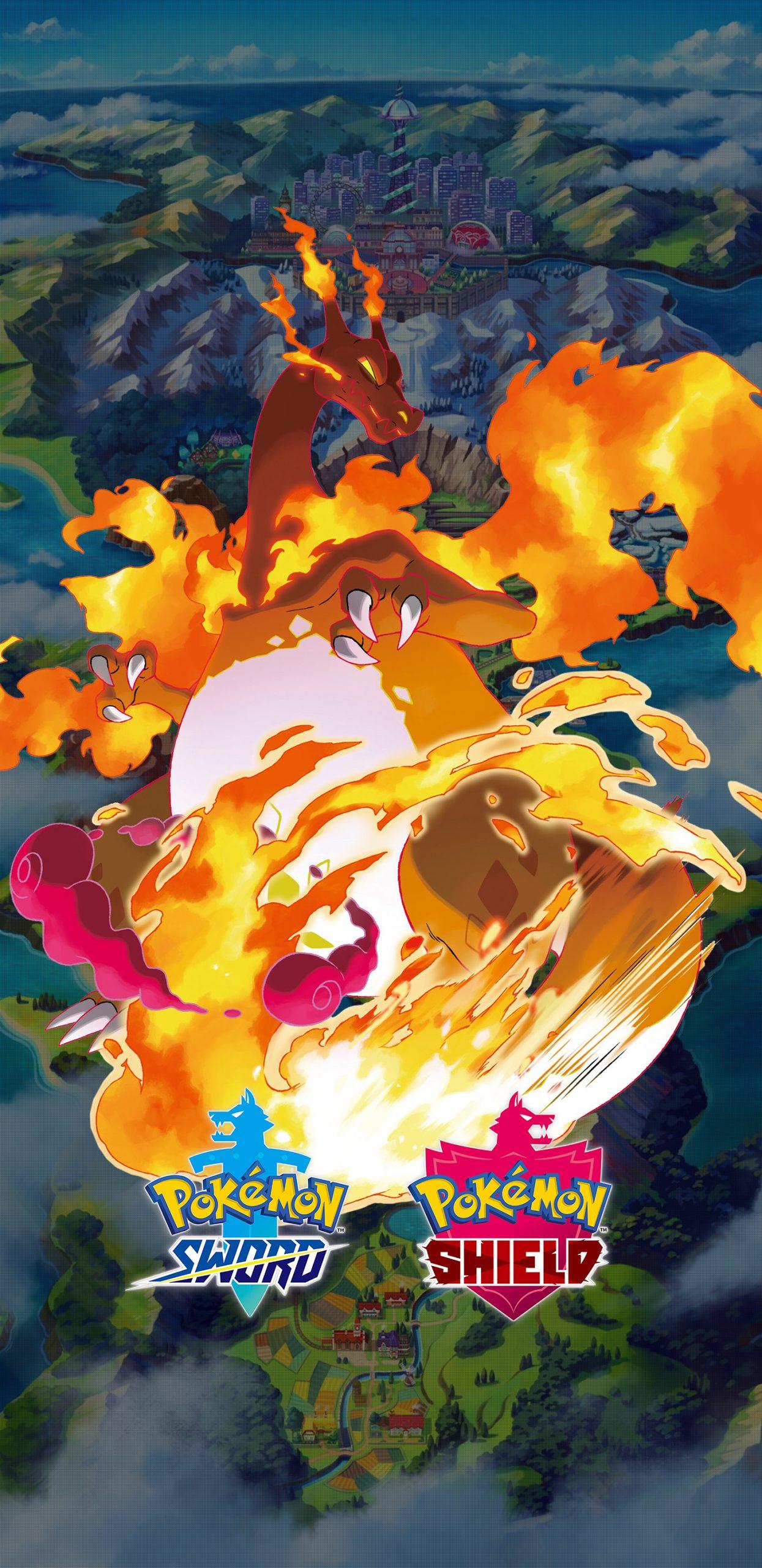 1245x2560 Pokemon Sword and Shield Gigantamax Charizard Wallpaper. Cat