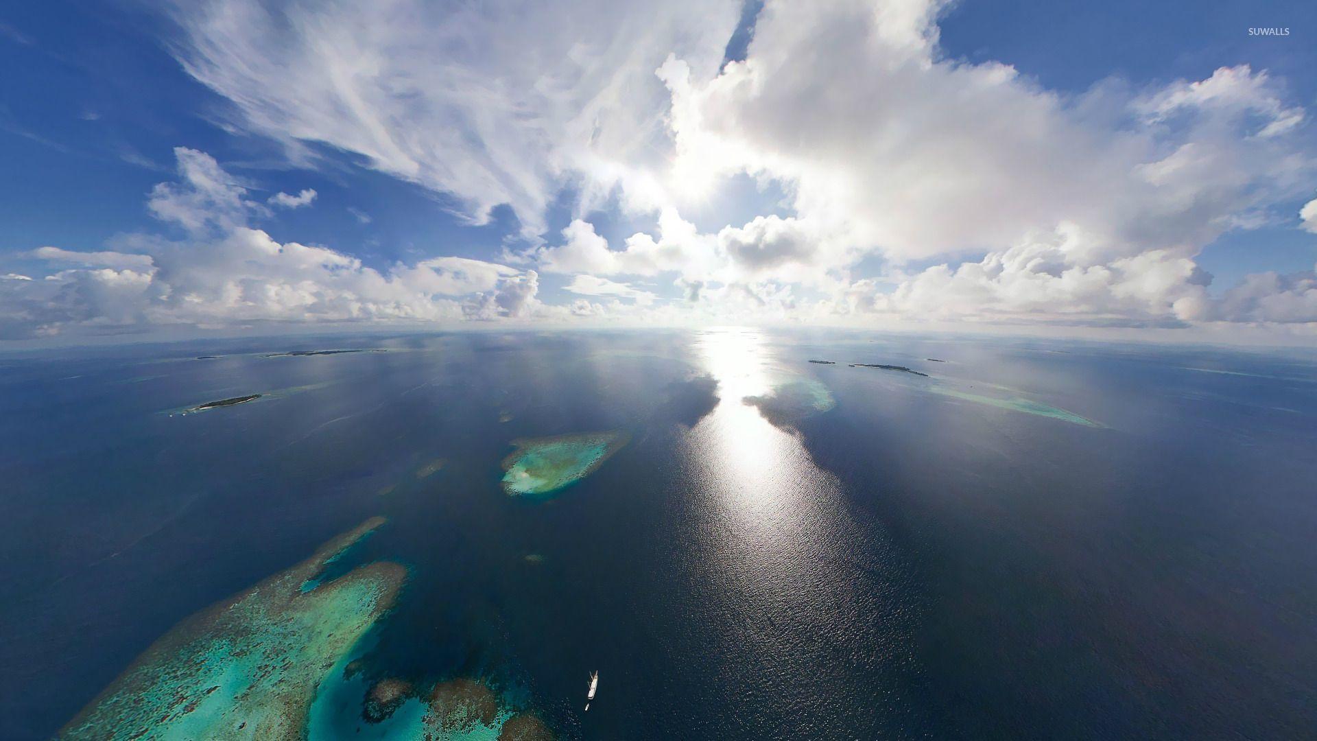 1920x1080 Ocean under sunny sky wallpaper wallpaper