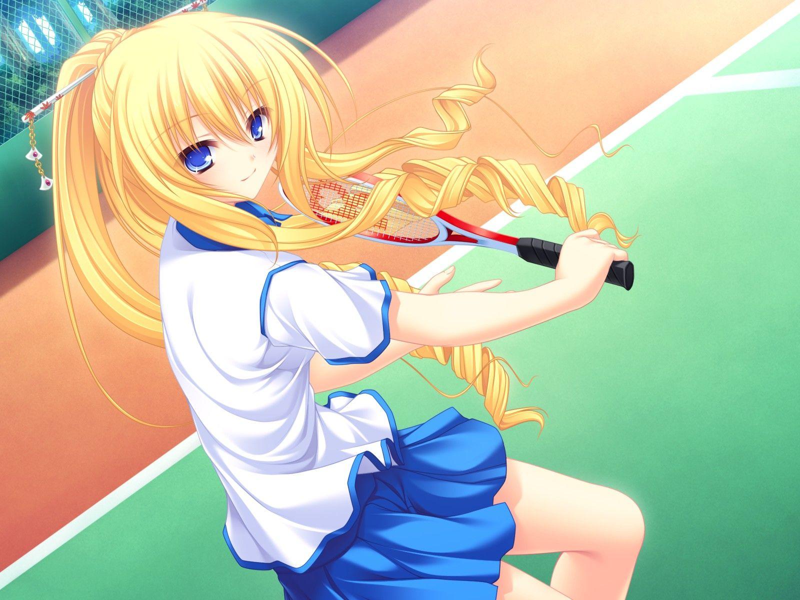 1600x1200 blonde hair blue eyes game cg koshimizu rei mikagami mamizu neko