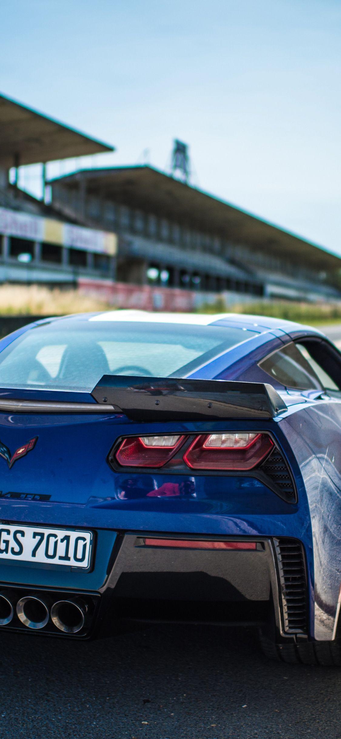 1125x2436 Download 1125x2436 wallpaper chevrolet corvette grand sport, blue
