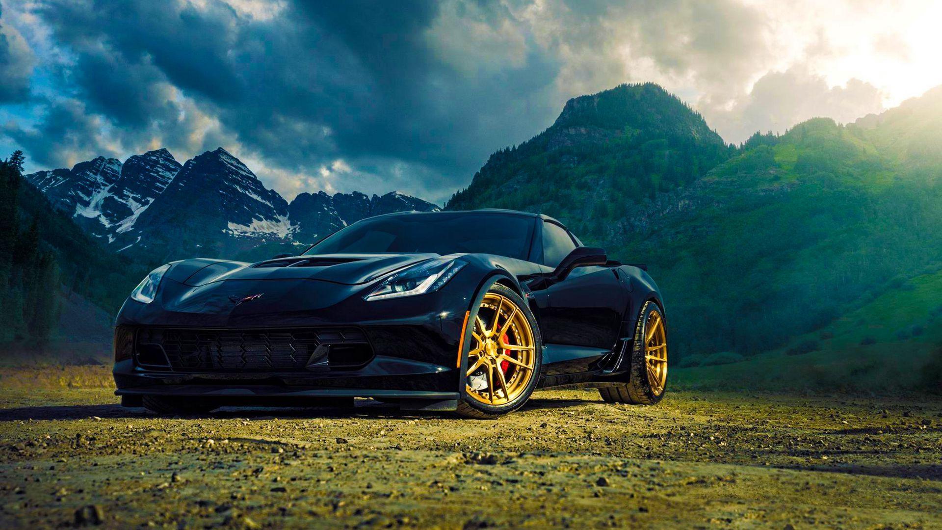 1920x1080 Download wallpaper 1920x1080 chevrolet, corvette, z blue, side