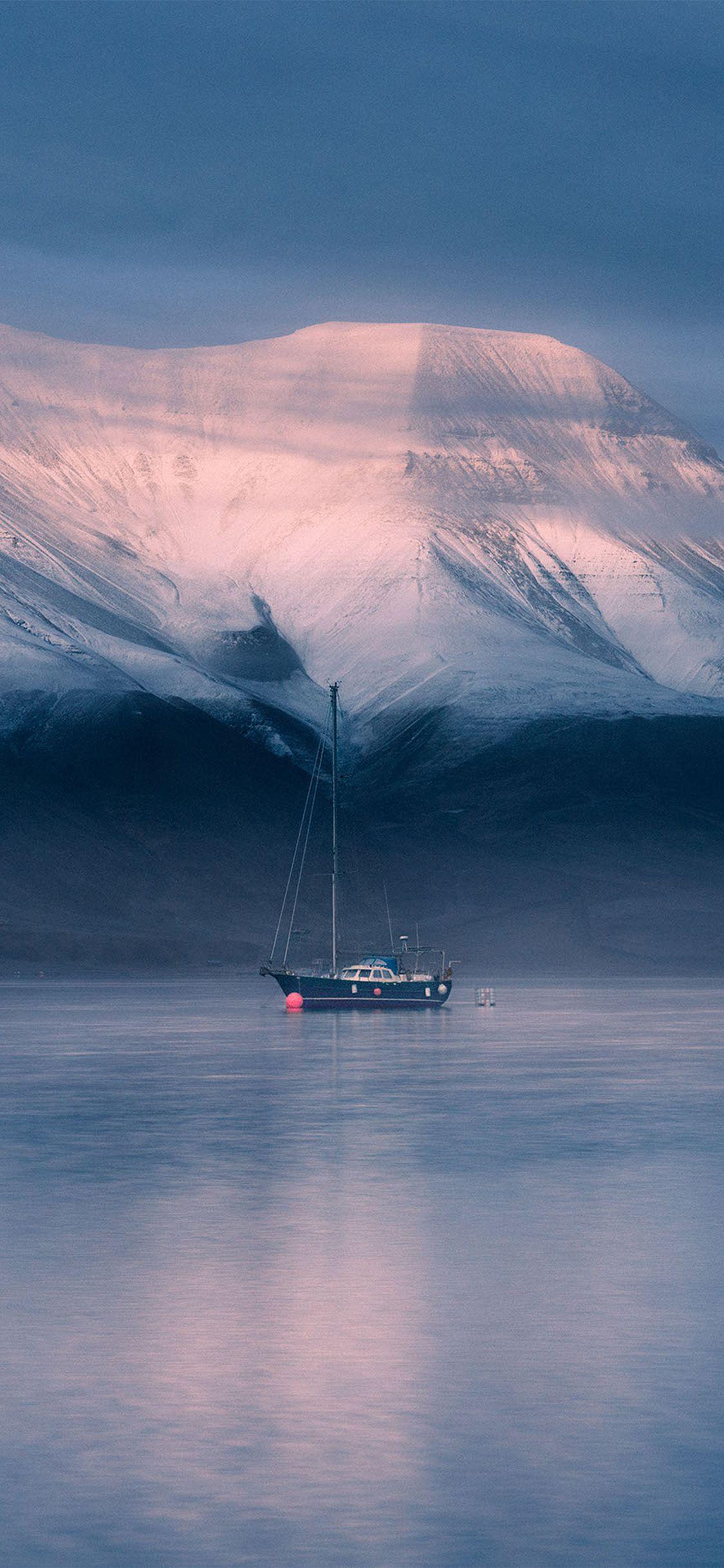 1125x2436 iPhone X wallpaper. sea boat ship cold
