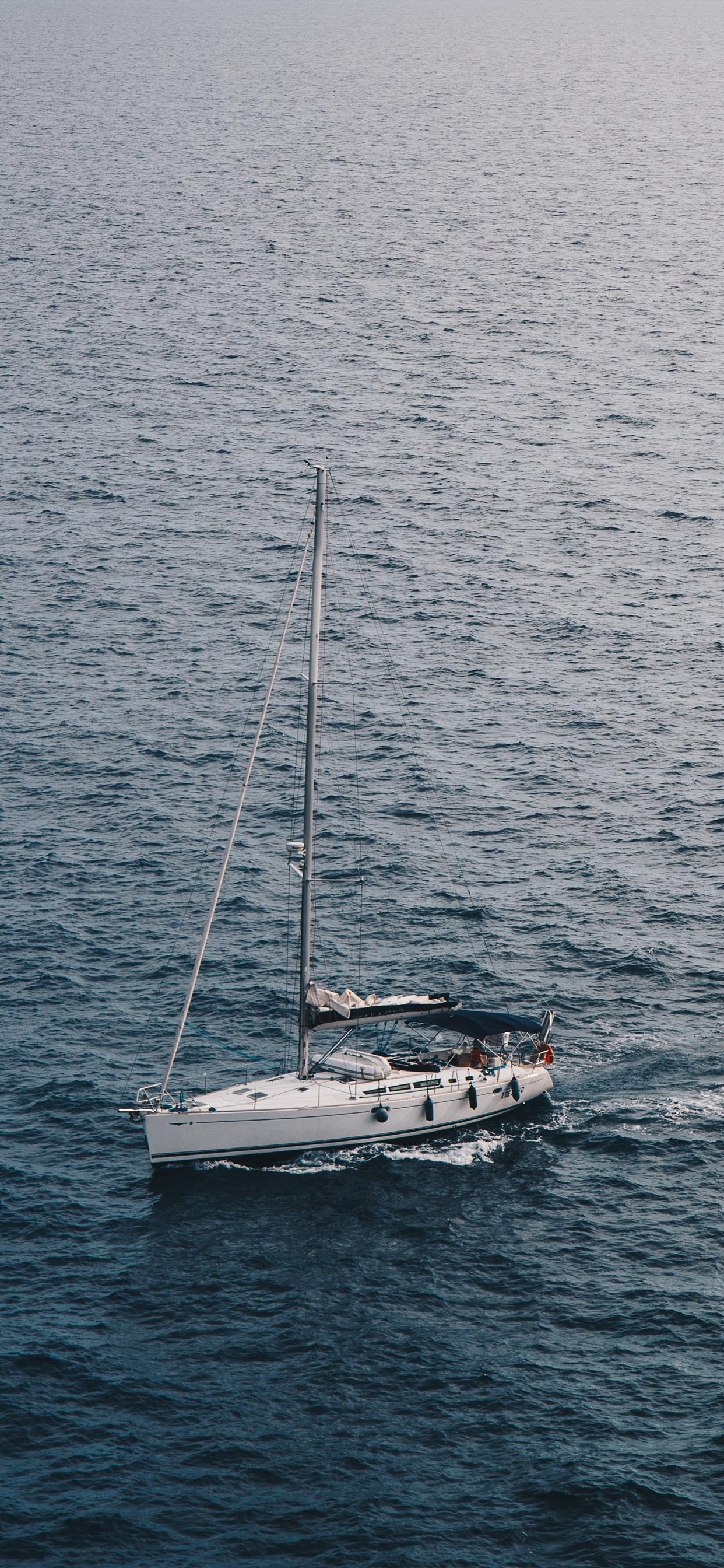 1242x2688 The lonely boat in the wide world iPhone Wallpaper Free Download