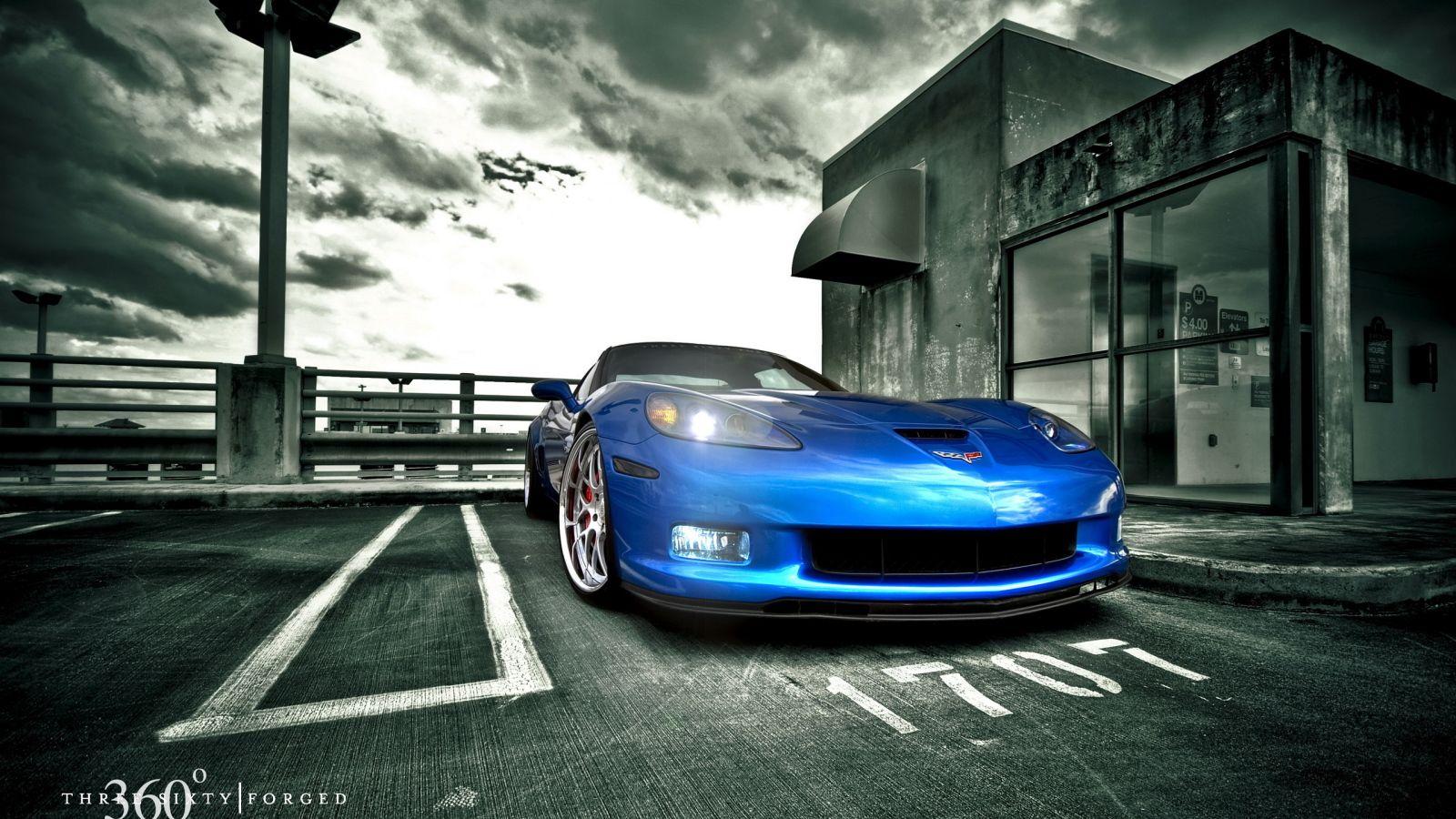 1600x900 Chevrolet Corvette Z06 Blue Desktop Wallpaper 1600x900