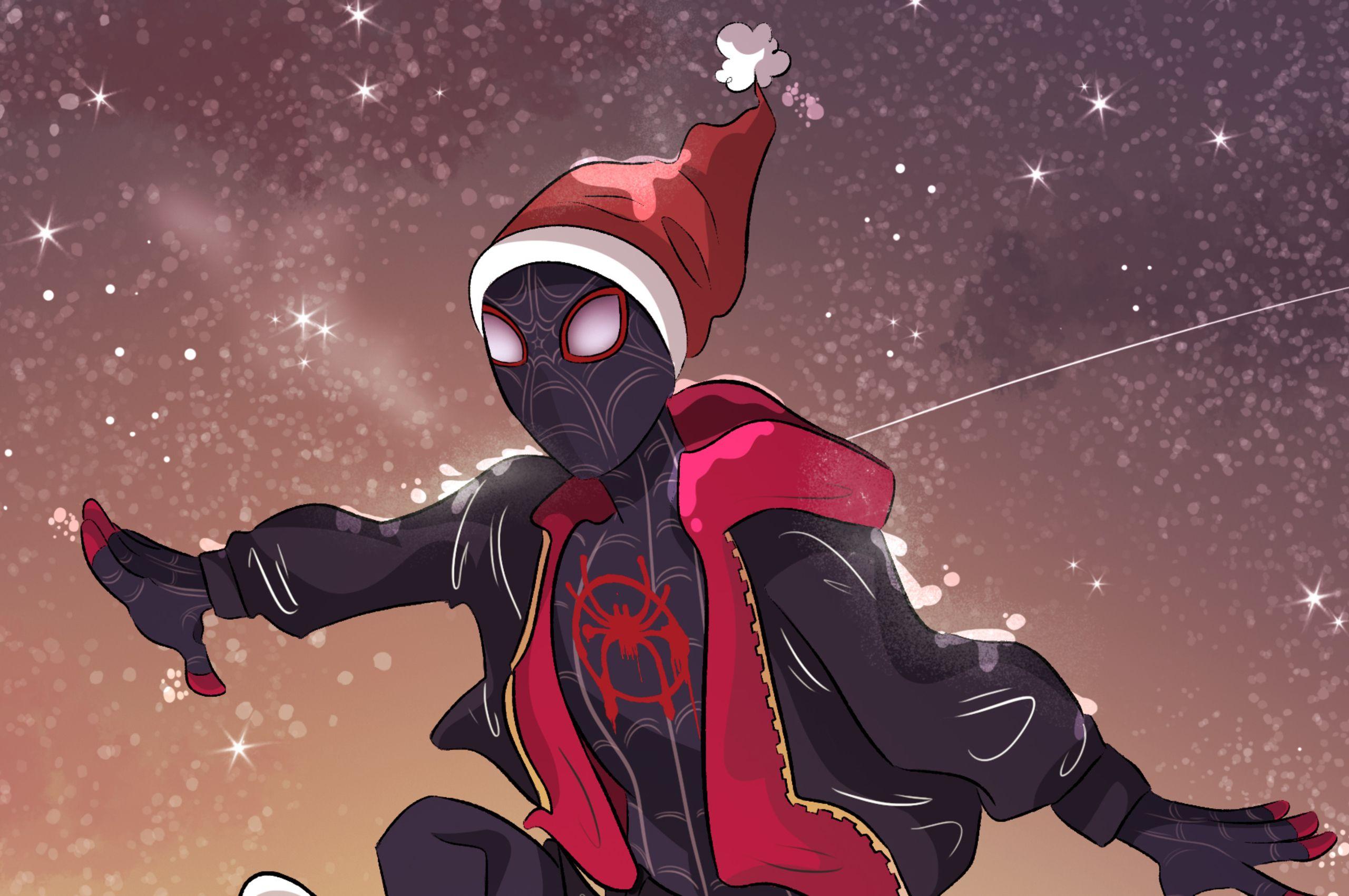 2560x1700 Spider Man Into Spider Verse Christmas Chromebook Pixel