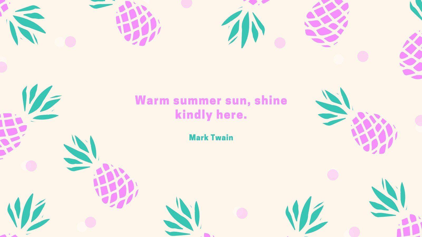 1600x900 Pink Green Pineapple Tropical Cute Desktop Wallpaper
