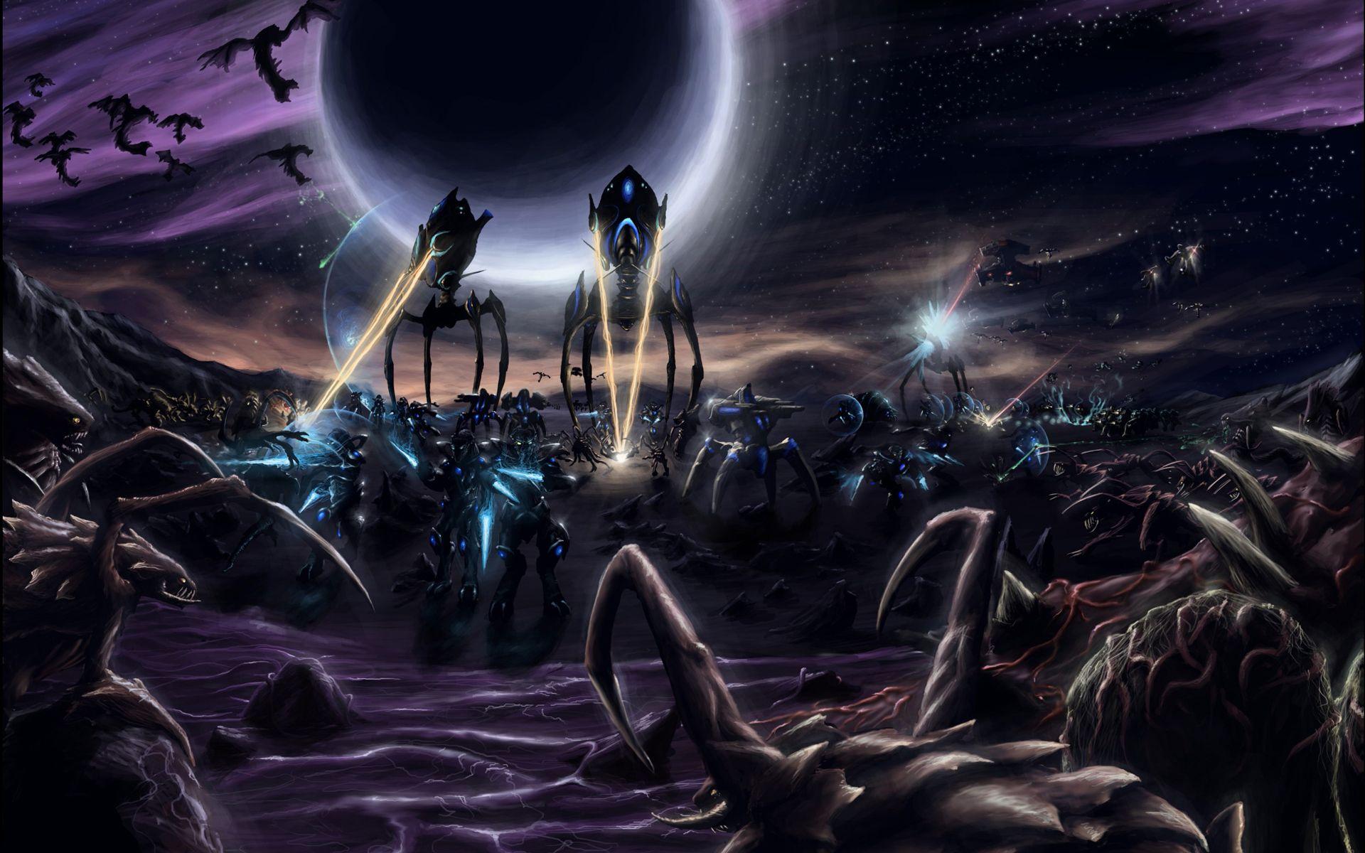 1920x1200 Starcraft 2 Protoss Vs Zerg Wallpaperx1200