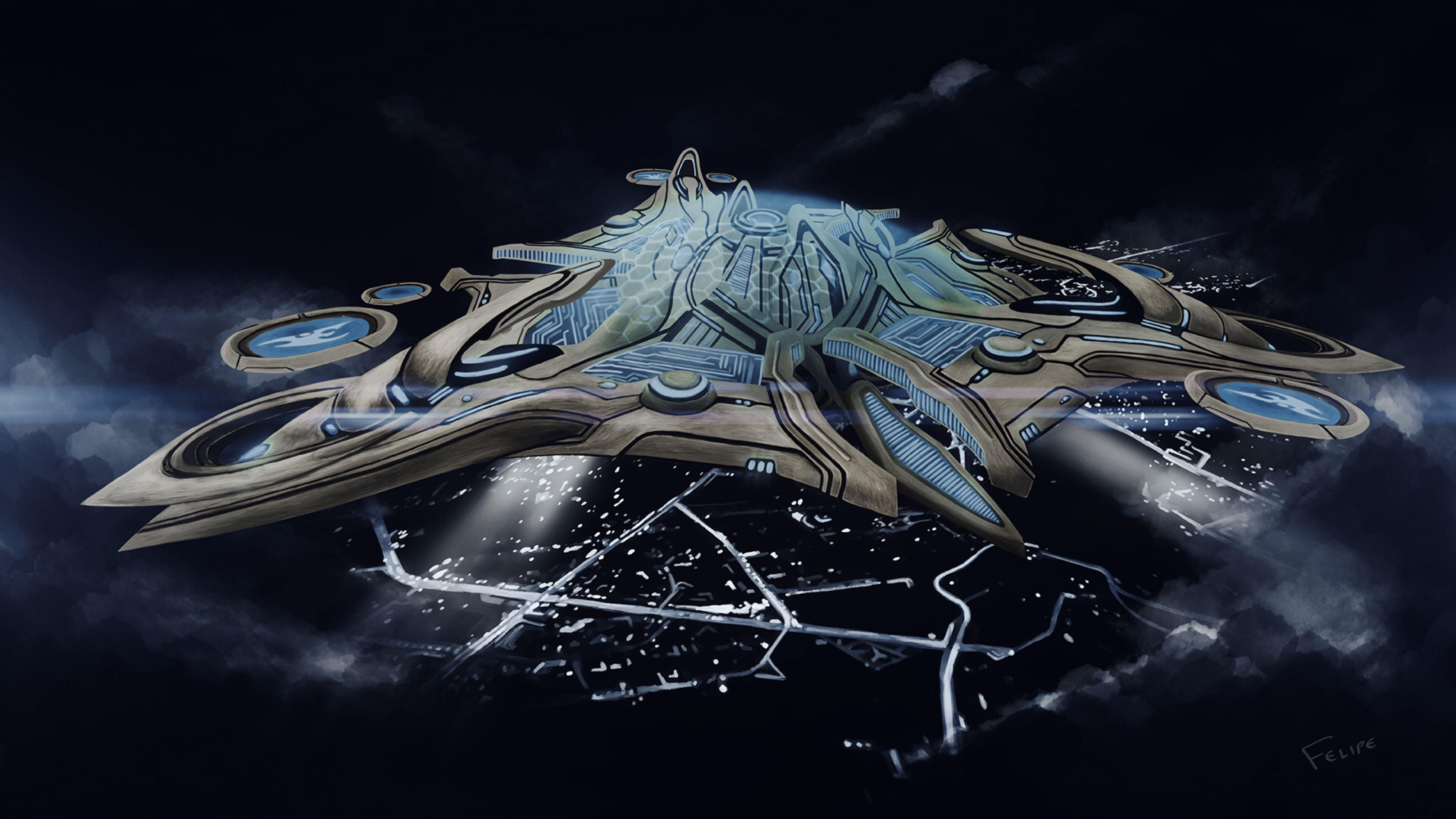 4968x2795 Protoss Mothership. Starcraft