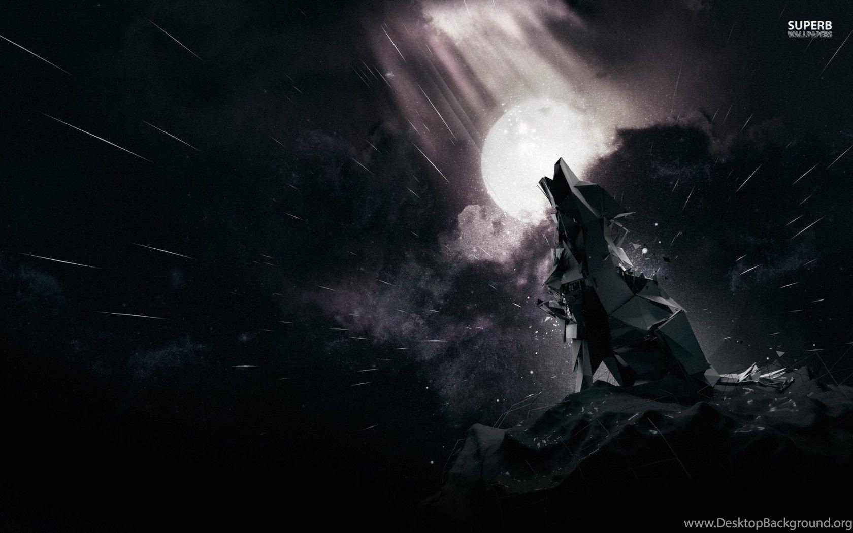 1680x1050 Polygon Howling Wolf Wallpaper Digital Art Wallpaper Desktop
