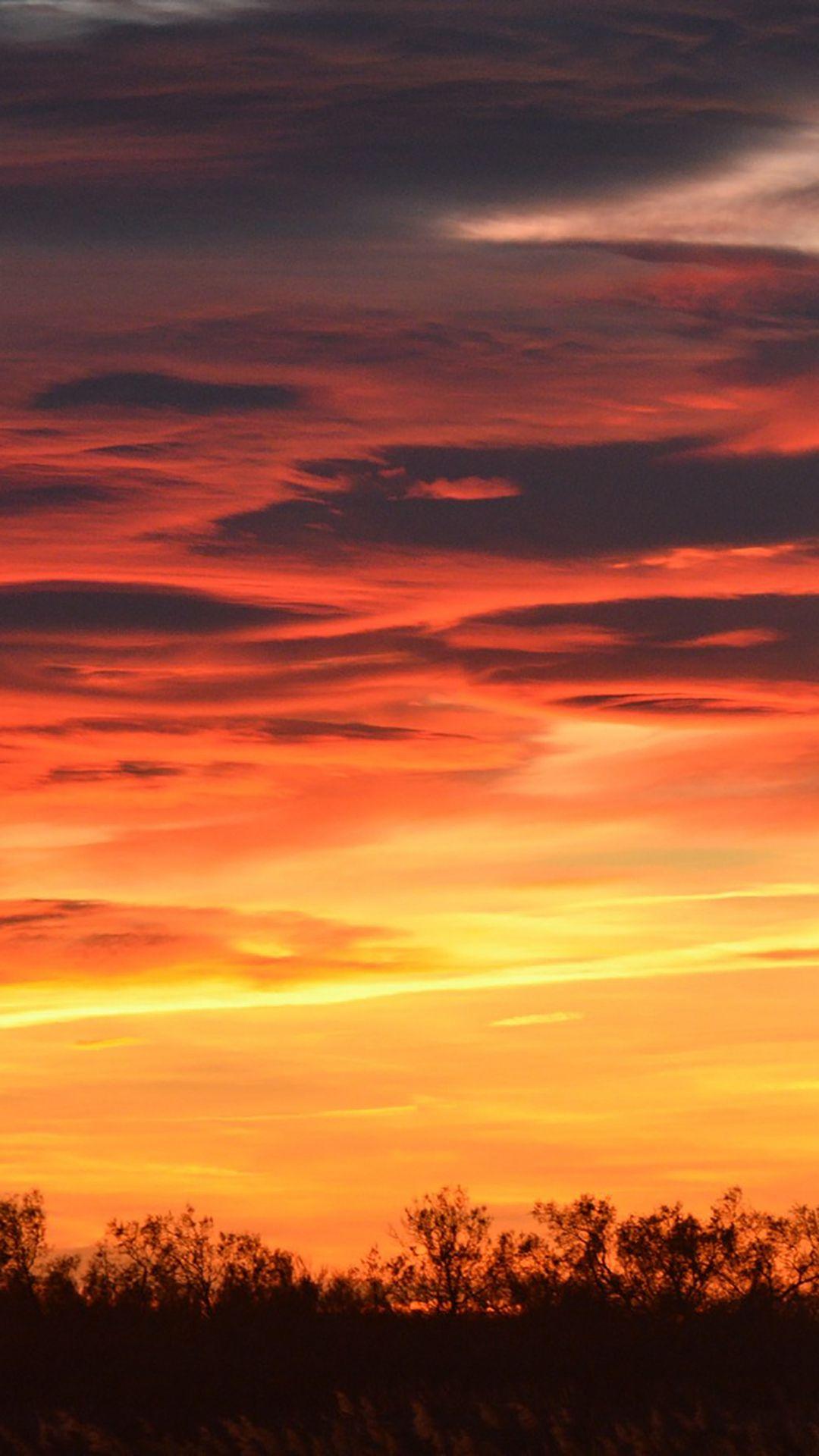 1080x1920 Cloudy Bright Sunset Sky View iPhone 8 Wallpaper Free Download