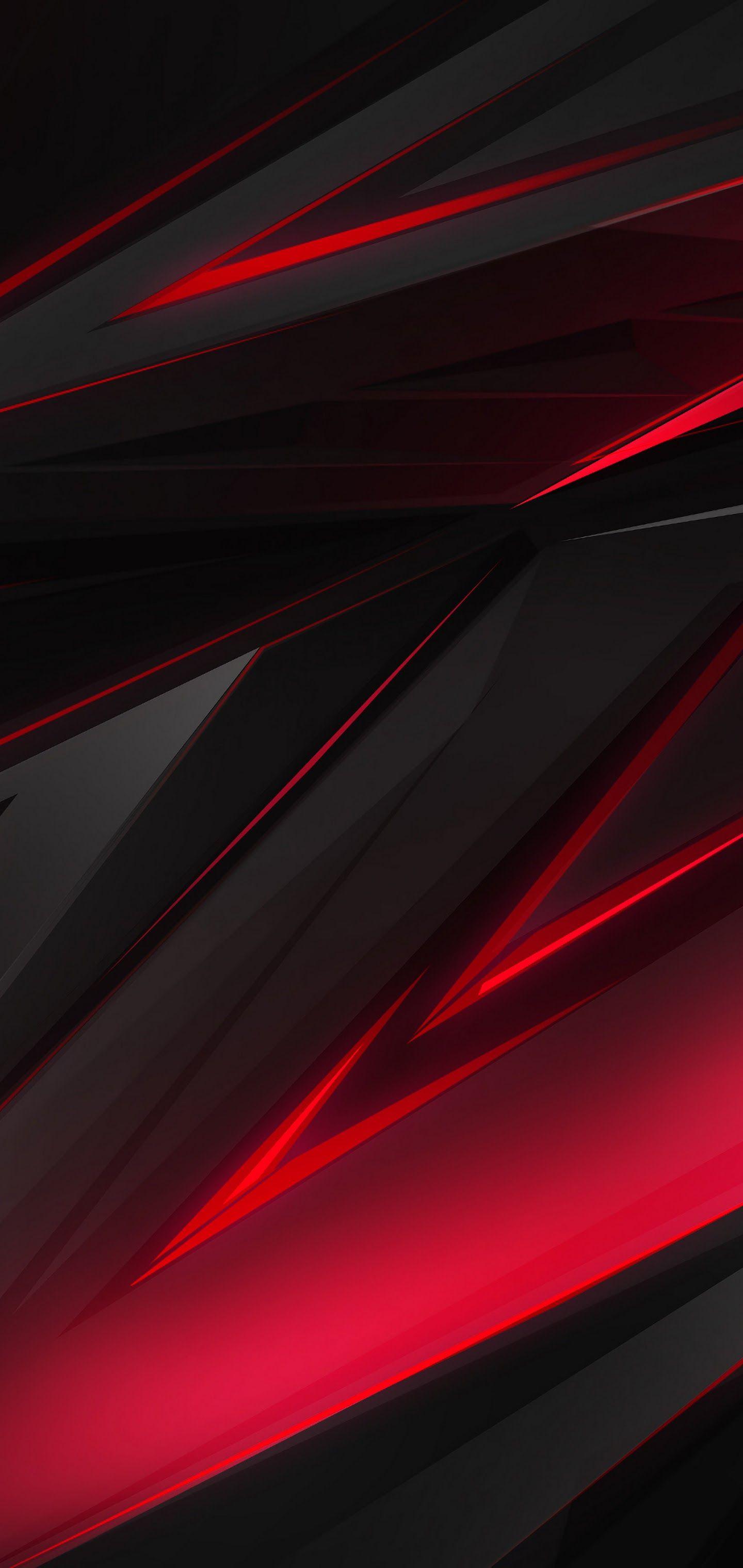 1440x3040 Black, Red, Abstract, Polygon, 3D, 4k, Shark 2 Wallpaper
