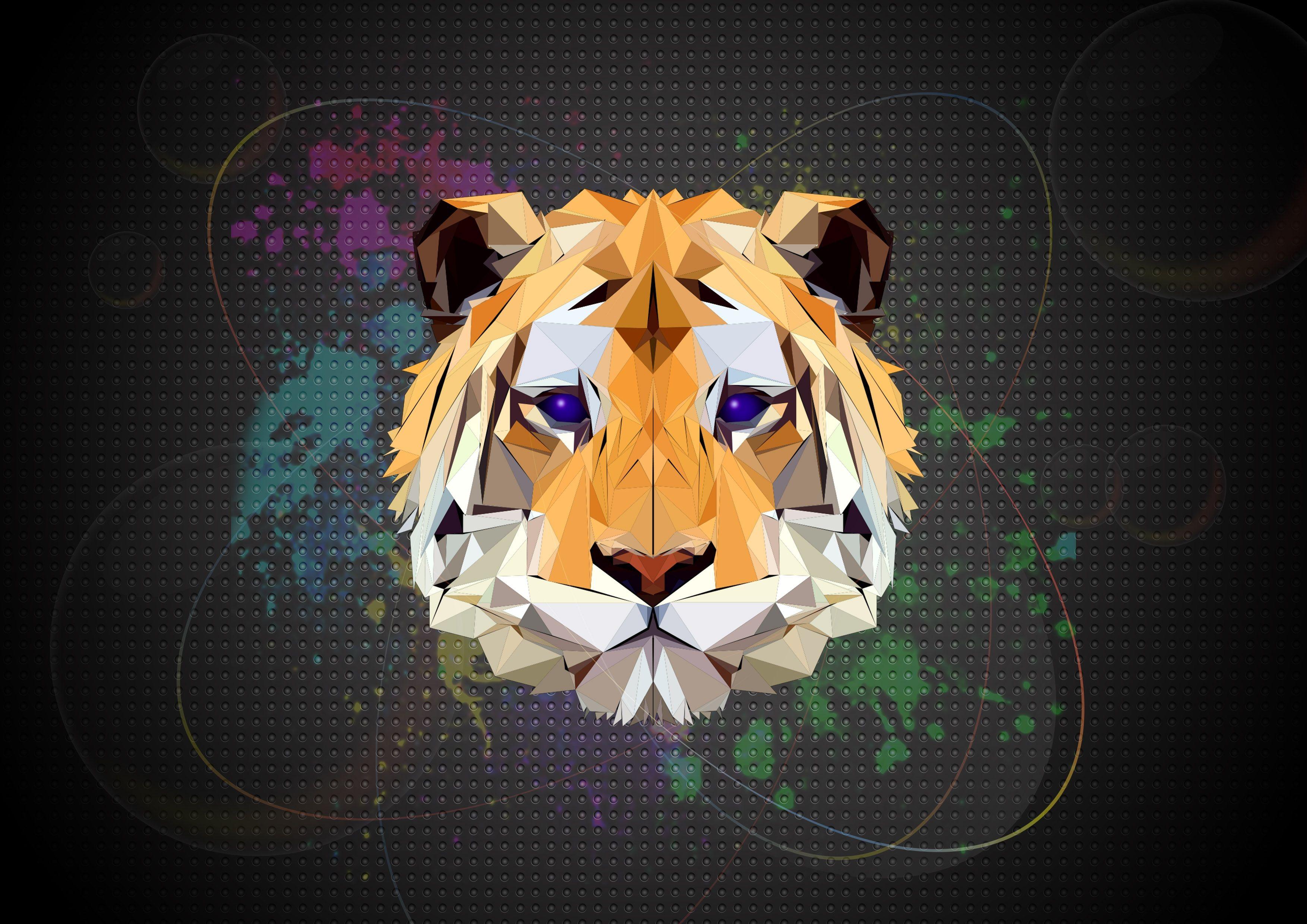 3507x2480 Low Poly Tiger HD Wallpaper. Background Imagex2480