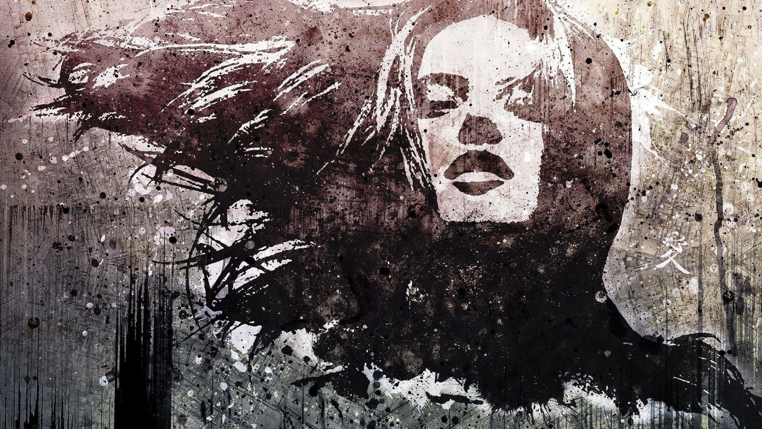 2560x1440 Black And White Abstract Art Wallpaper