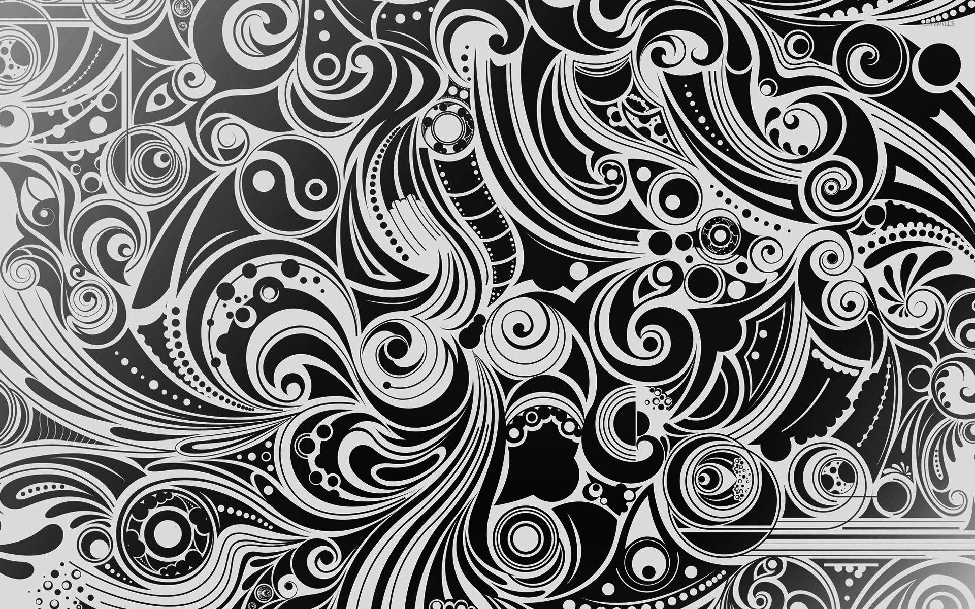 1920x1200 Black and white swirls wallpaper Art wallpaper