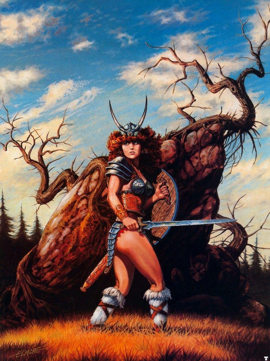 899x1200 Picture Swords Larry Elmore warrior Girls Fantasy