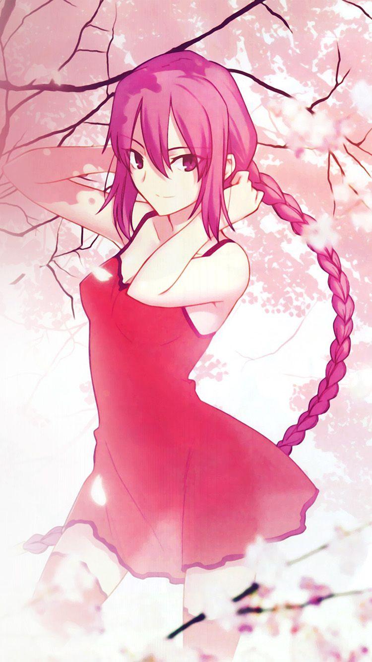 Pink Anime Girl IPhone Wallpaper
