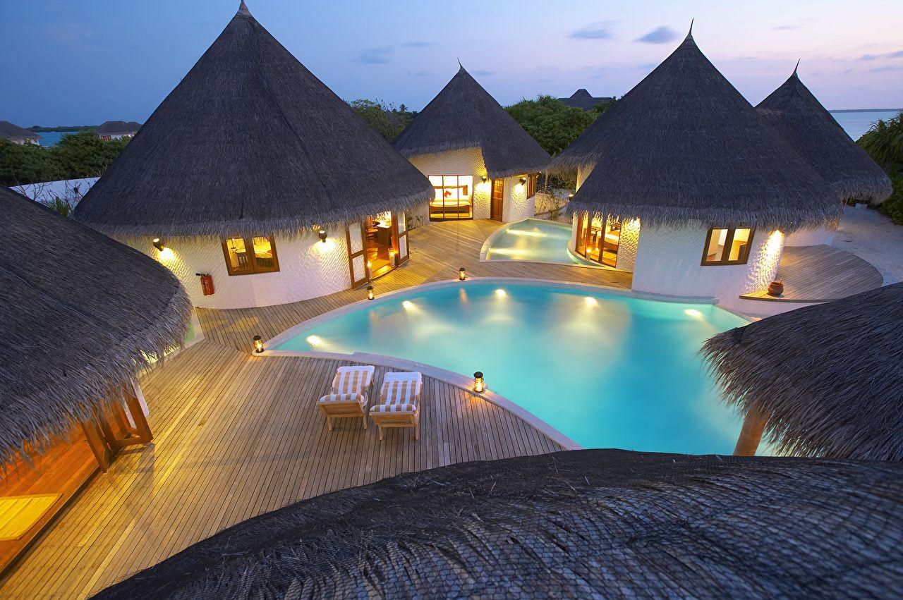 1280x851 image Maldives Spa town Swimming bath Bungalow Cities