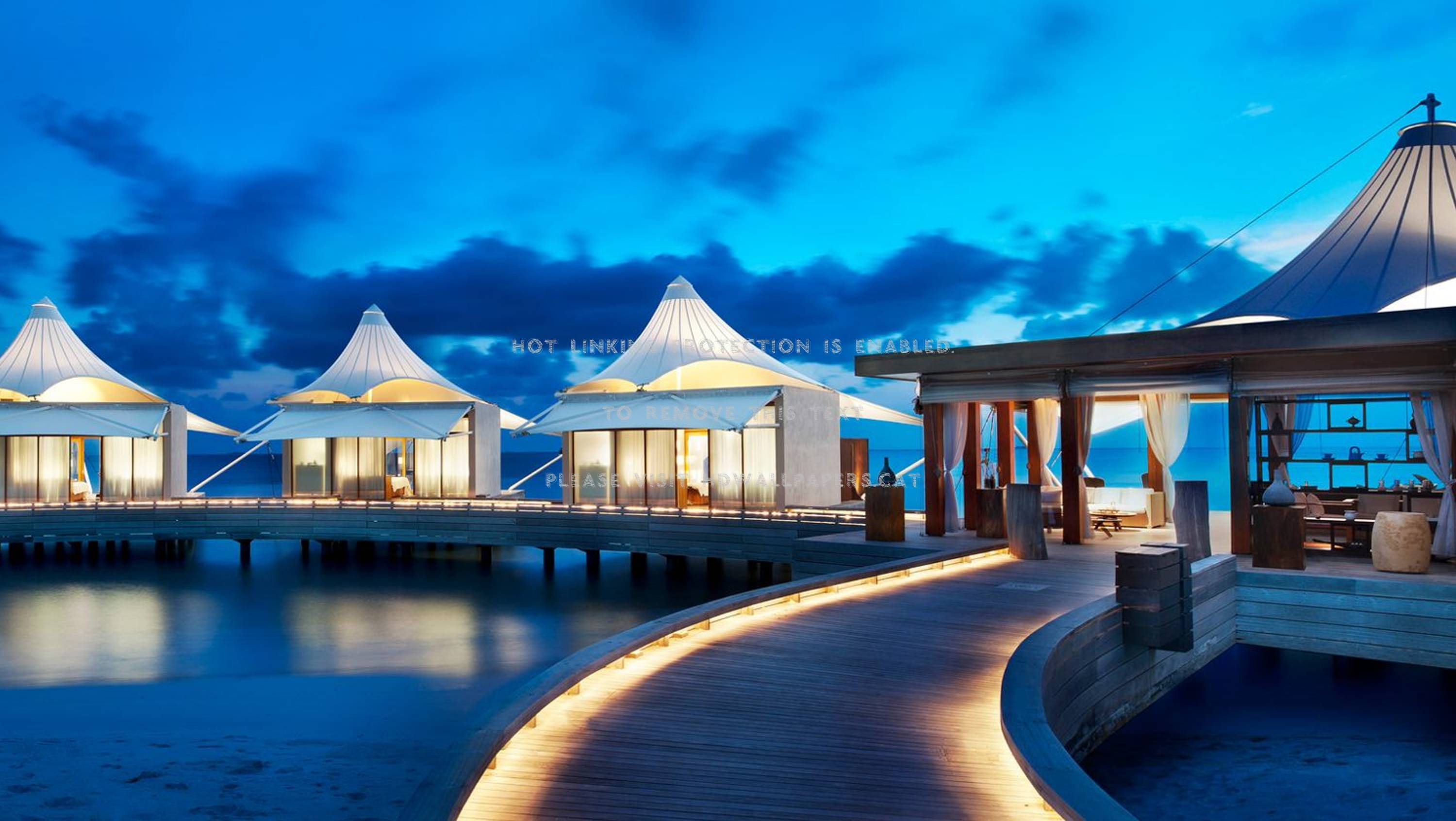 3000x1692 evening water bungalows the maldives resort