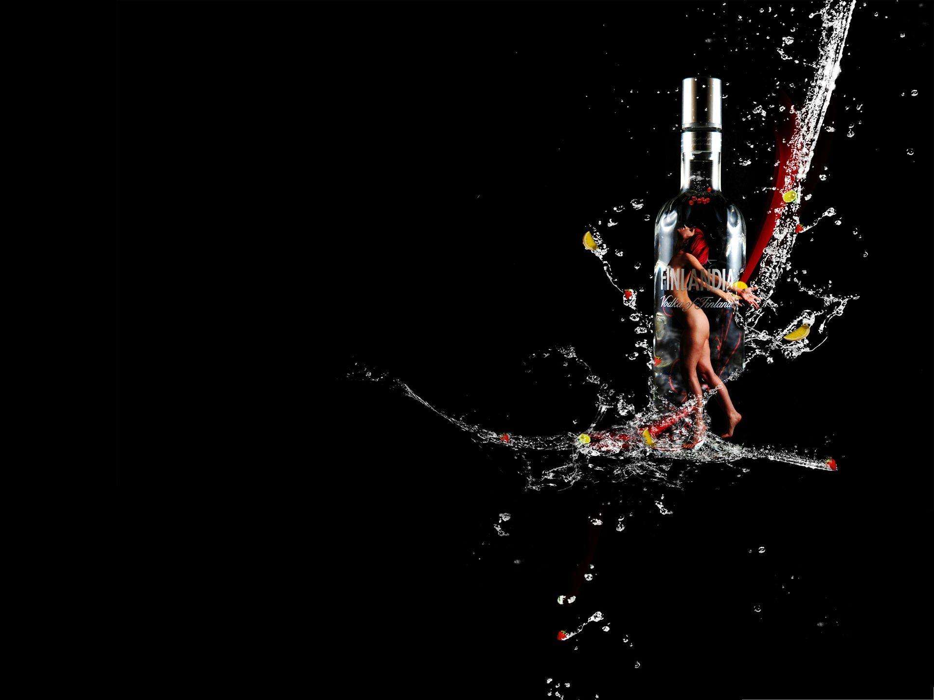 1920x1440 High Resolution Wallpaper, Vodka Of Finland, a Naked Girl on