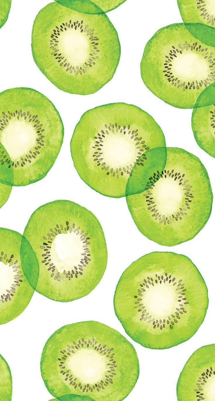 736x1370 kiwi fruit watercolor pattern inspiration. Fruit wallpaper