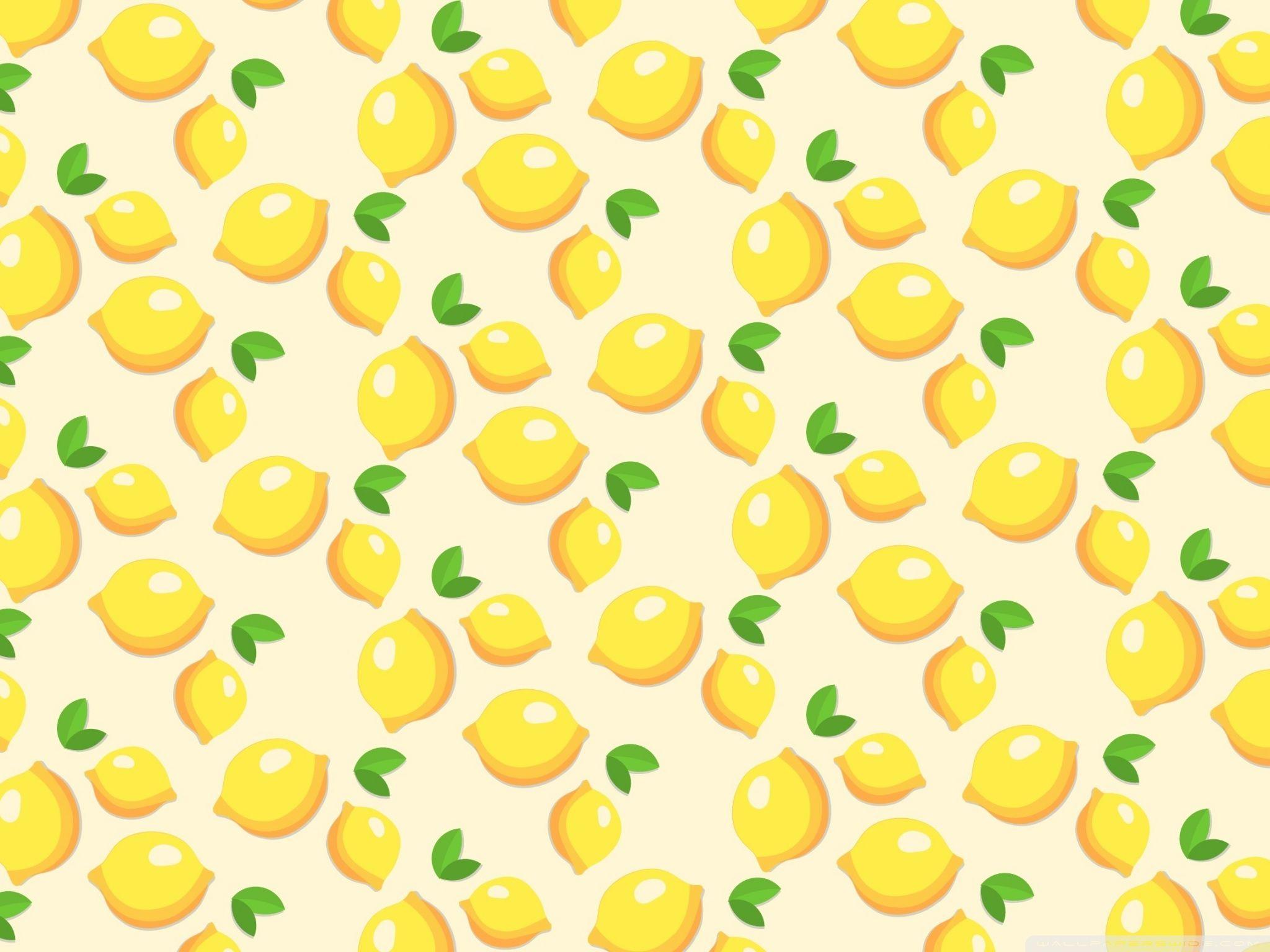 2048x1536 Lemons Pattern Ultra HD Desktop Background Wallpaper for 4K UHD TV