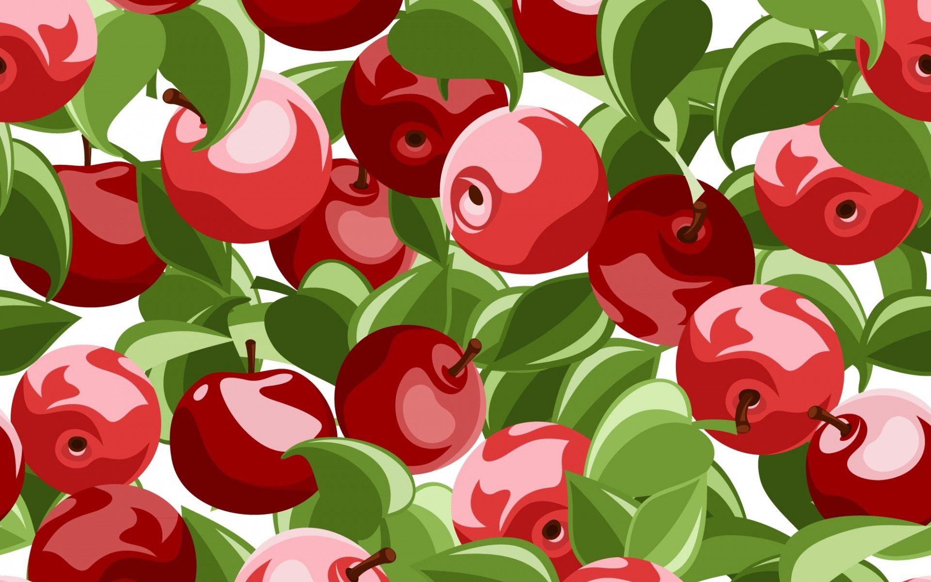 1920x1200 Download wallpaper red apples patterns, food textures, red apples
