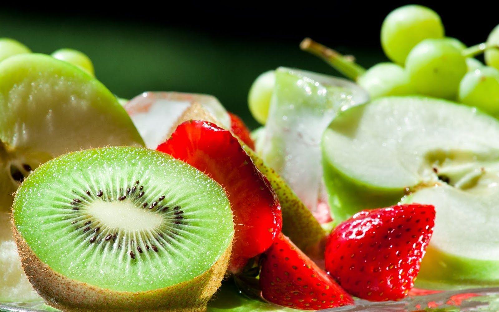 1600x1000 beautiful desktop wallpaper 2014: Fruits Kiwi Strawberries Apples