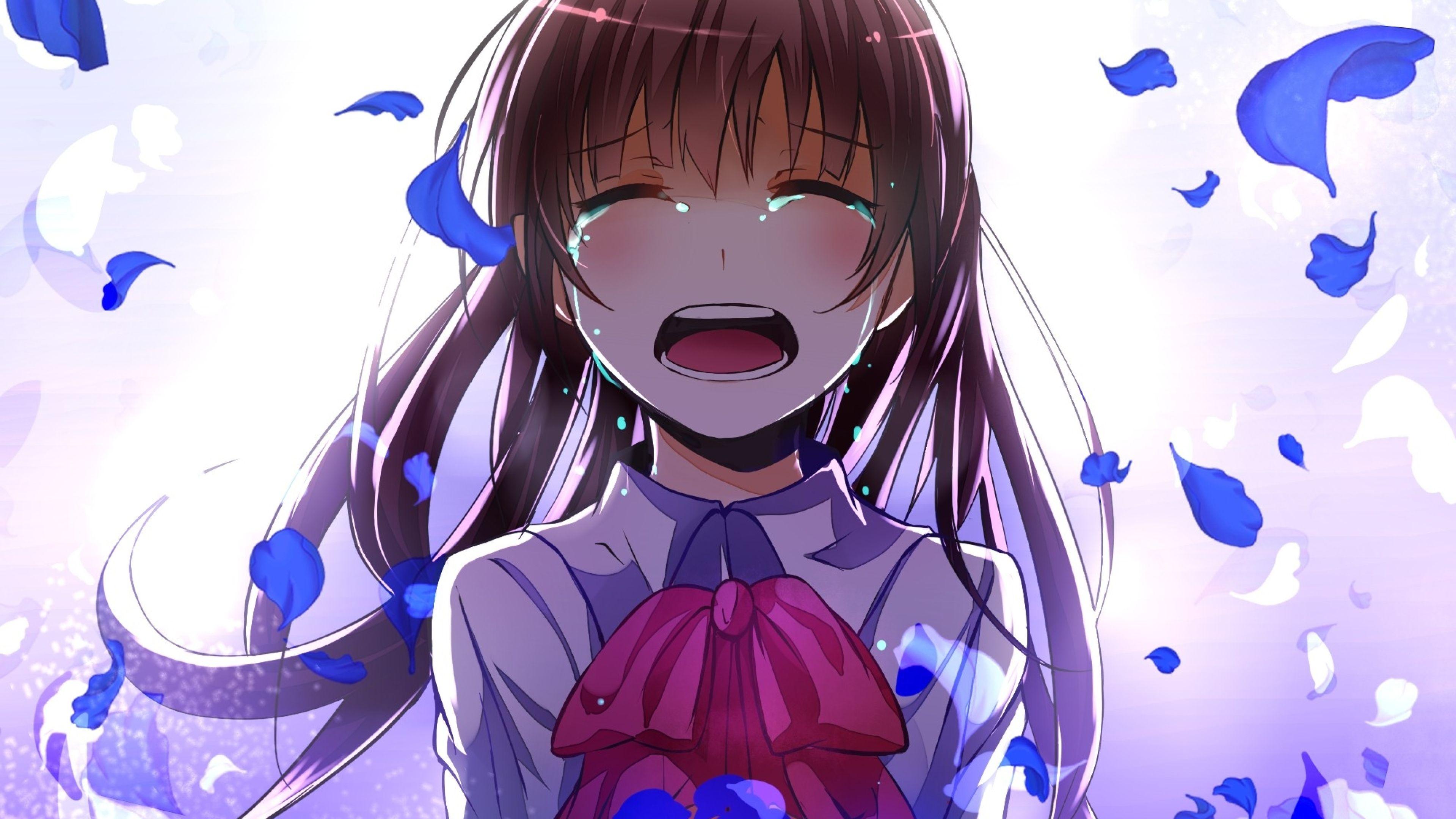 3840x2160 tears, crying, girl 4K Wallpaper, HD Anime 4K Wallpaper