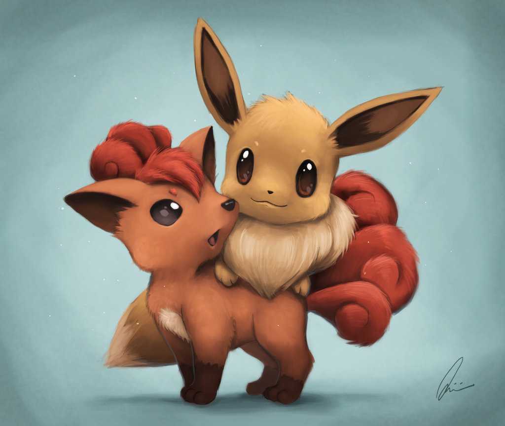 1024x863 Eevee And Vulpix By Quindayo On Wallpaper Picture Of Computer Full