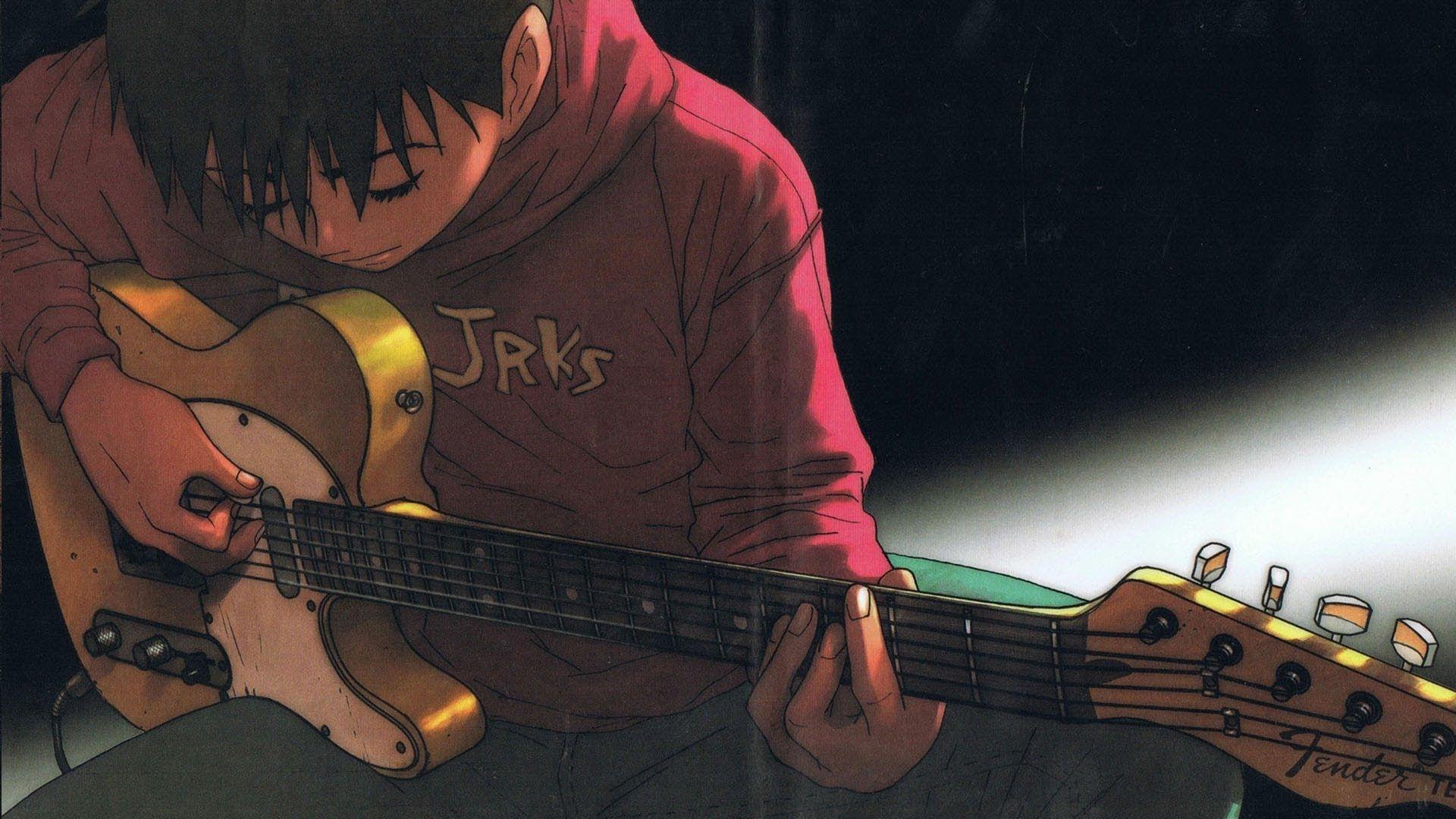 Guitar Anime Musical Instruments Manga String Instruments anime boy  manga monochrome guitarist png  PNGWing