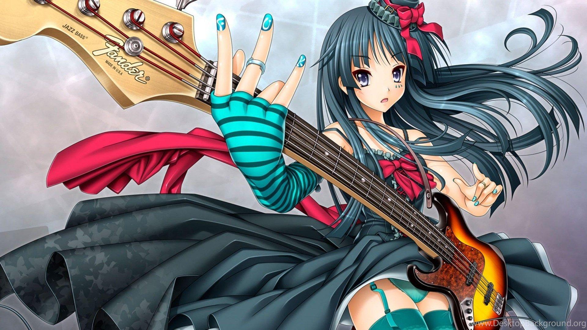 1920x1080 Anime Girl Music Play Guitar Wallpaper HD Desk Desktop Background