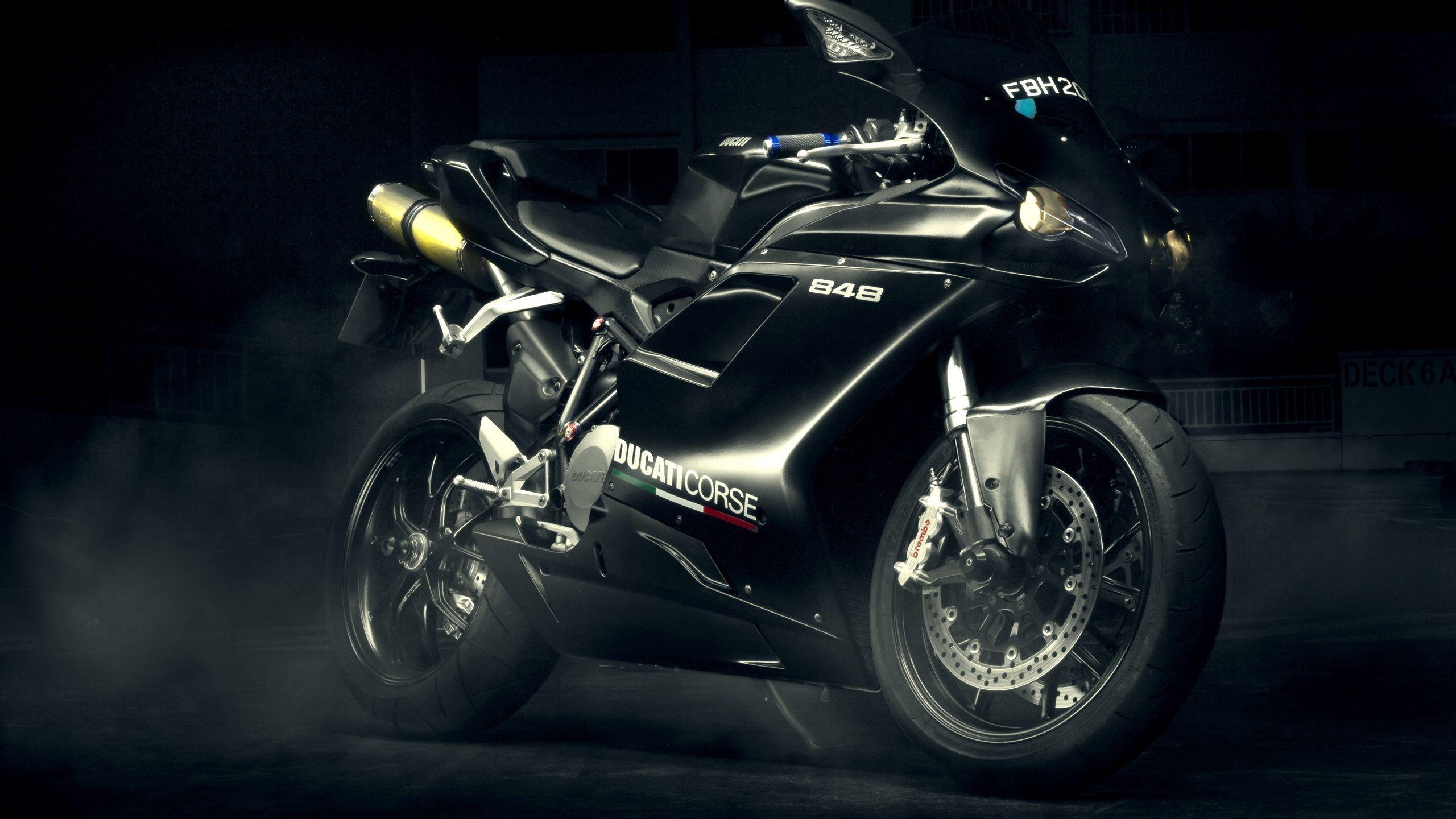 2560x1440 Wallpaper Ducati 848 Evo black motorcycle 2560x1600 HD Picture, Image