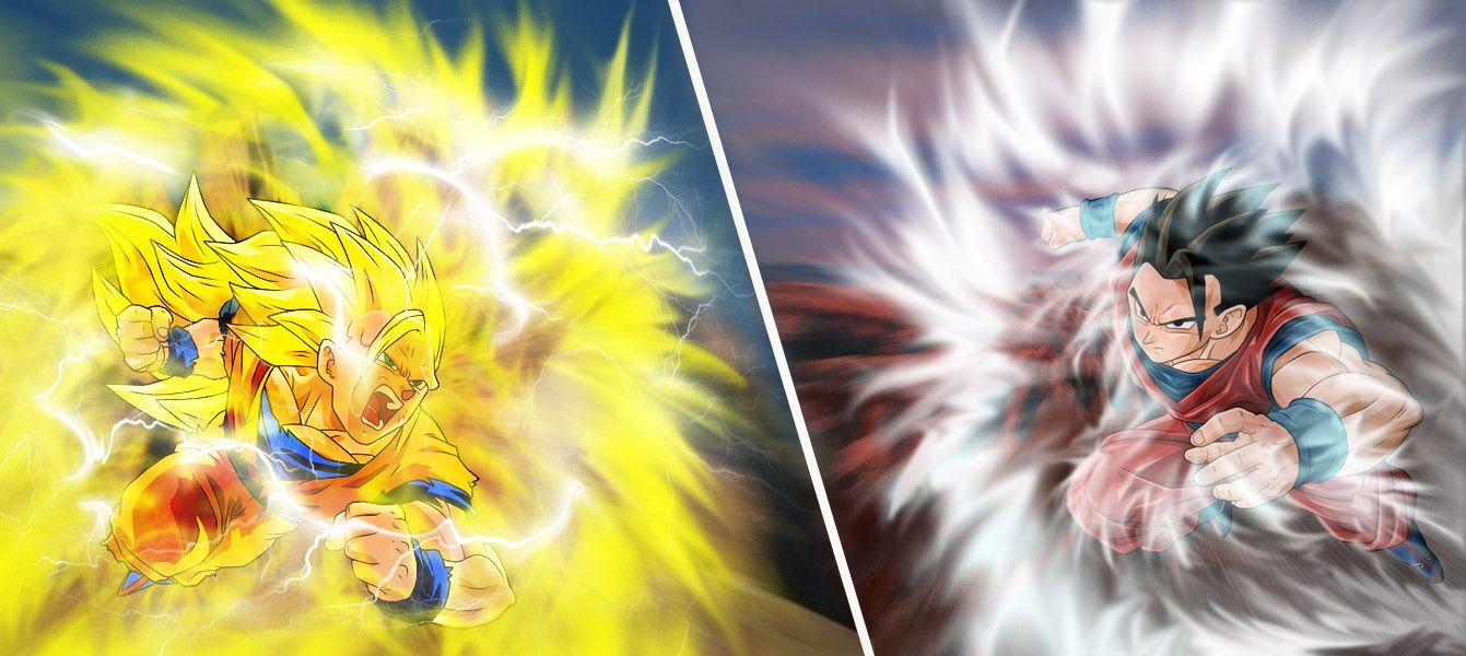 1341x600 SSJ3 Goku (Battle of Gods) VS. Mystic gohan