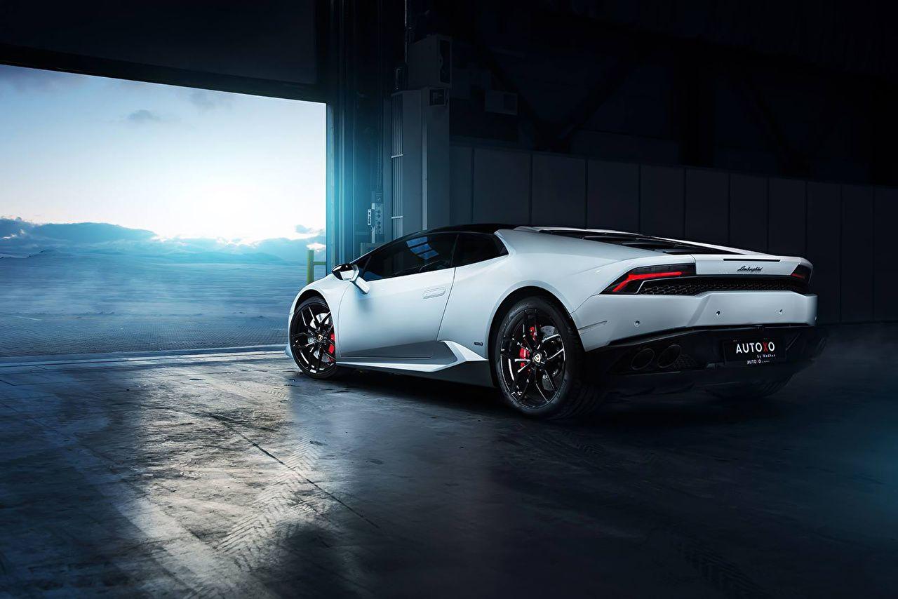 1280x854 Photo Lamborghini Huracan LP610 4 Garage Luxurious White Cars Back