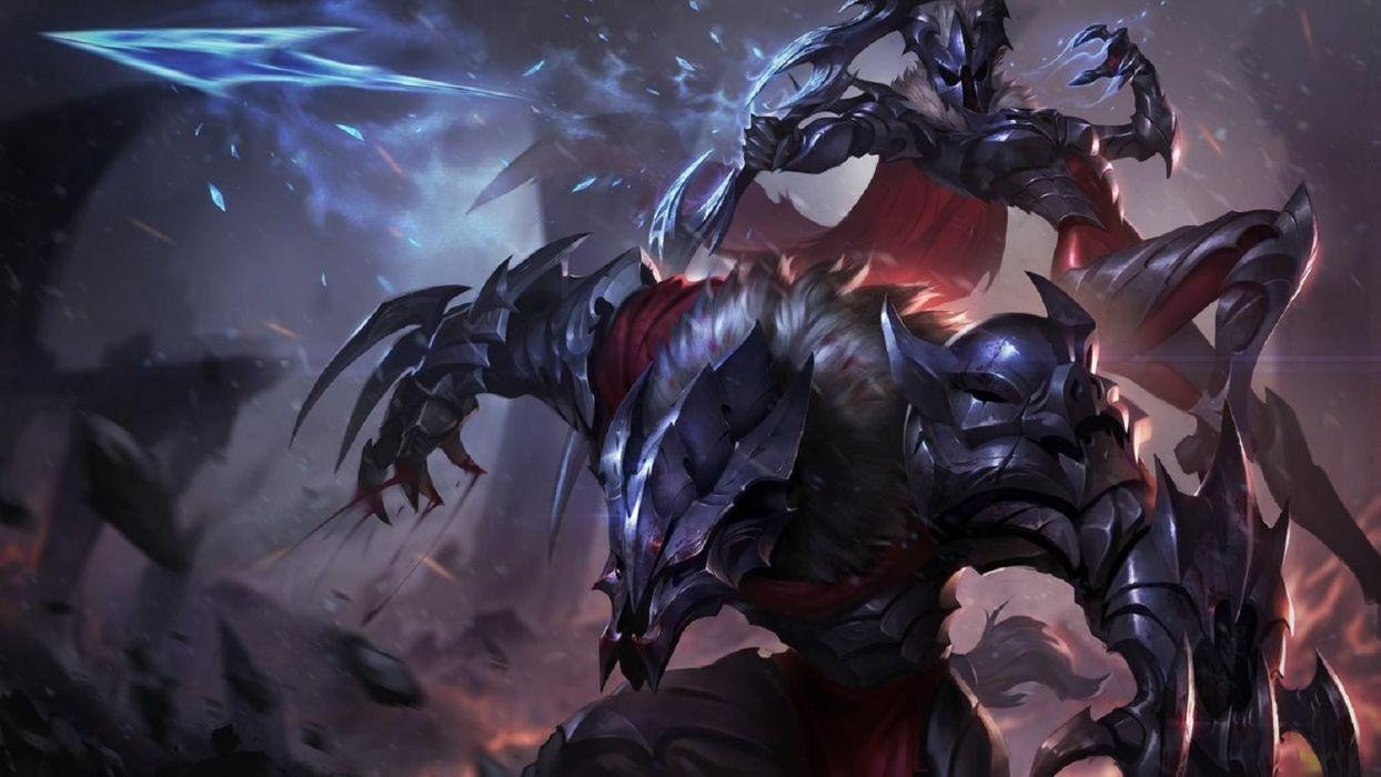 1244x700 League of Legends Ashe and Warwick Marauder skins wallpaper