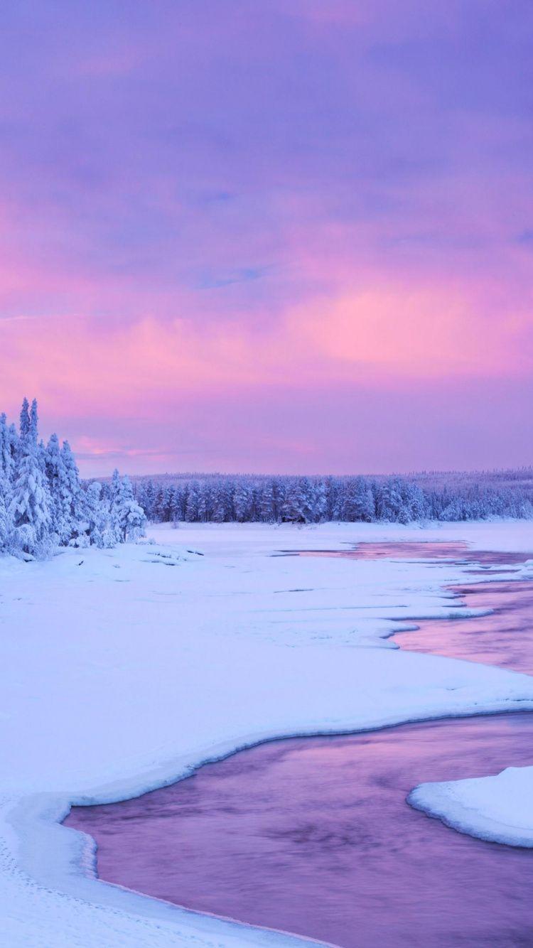 750x1334 iPhone Winter Sunset Background