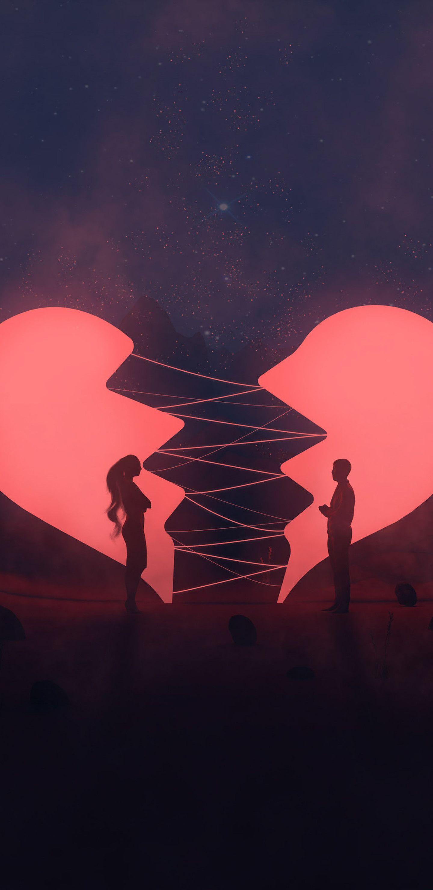 1440x2960 Broken Heart Couple Samsung Galaxy Note S S S