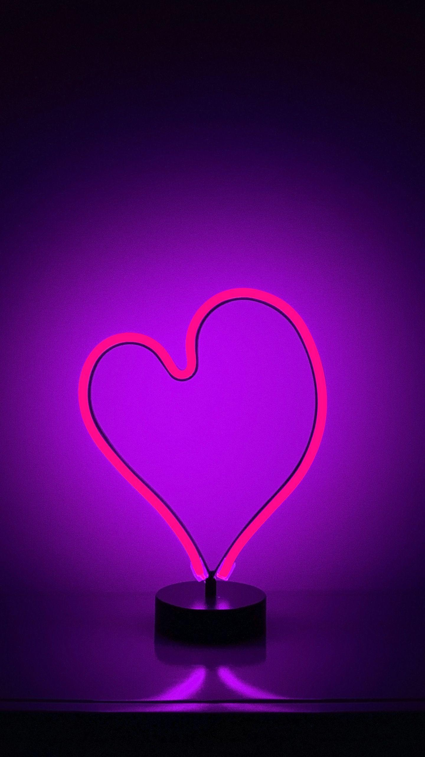 1440x2560 Download wallpaper 1440x2560 heart, neon, backlight qhd samsung