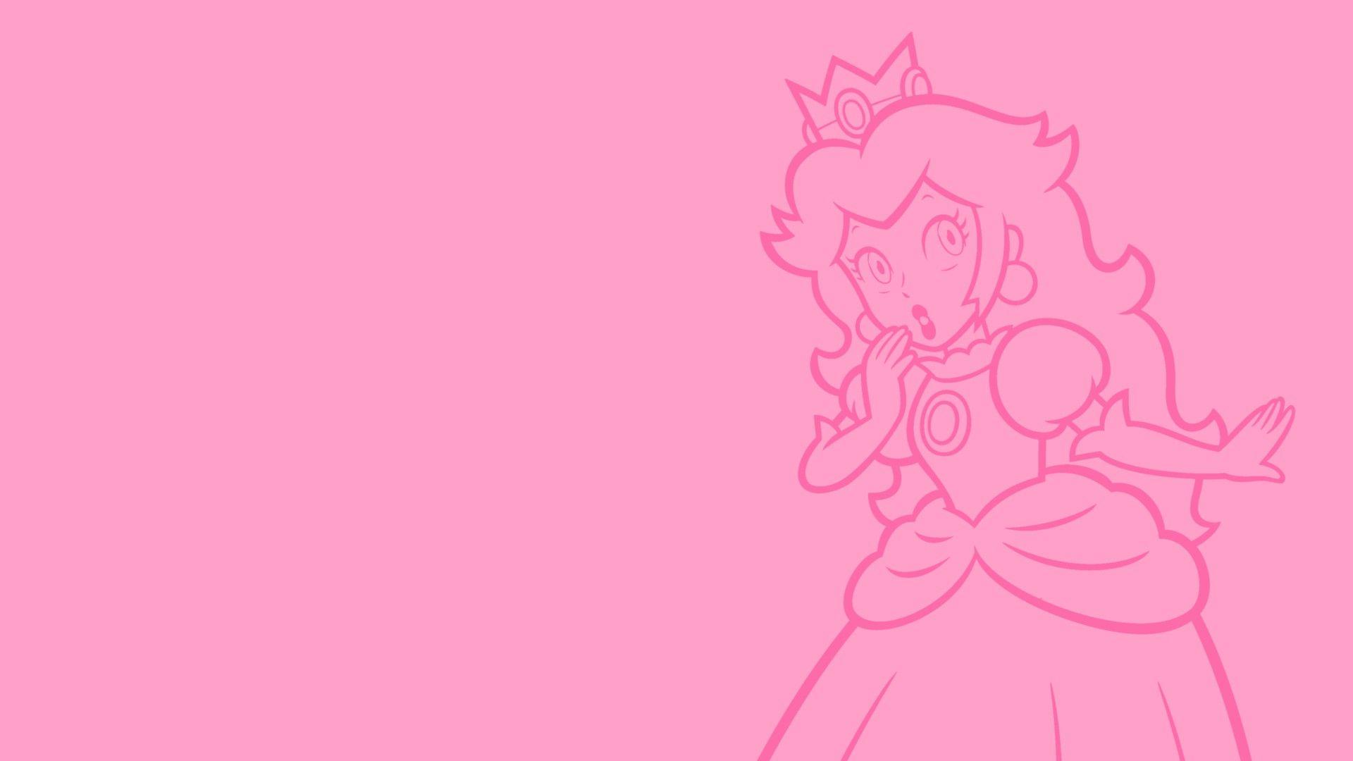 1920x1080 Princess Peach, Video games, Super Mario, Nintendo, Minimalism