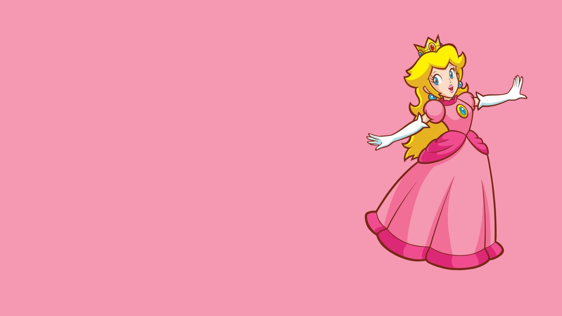 1920x1080 Princess Peach, Nintendo, Super Mario, Video games, Minimalism