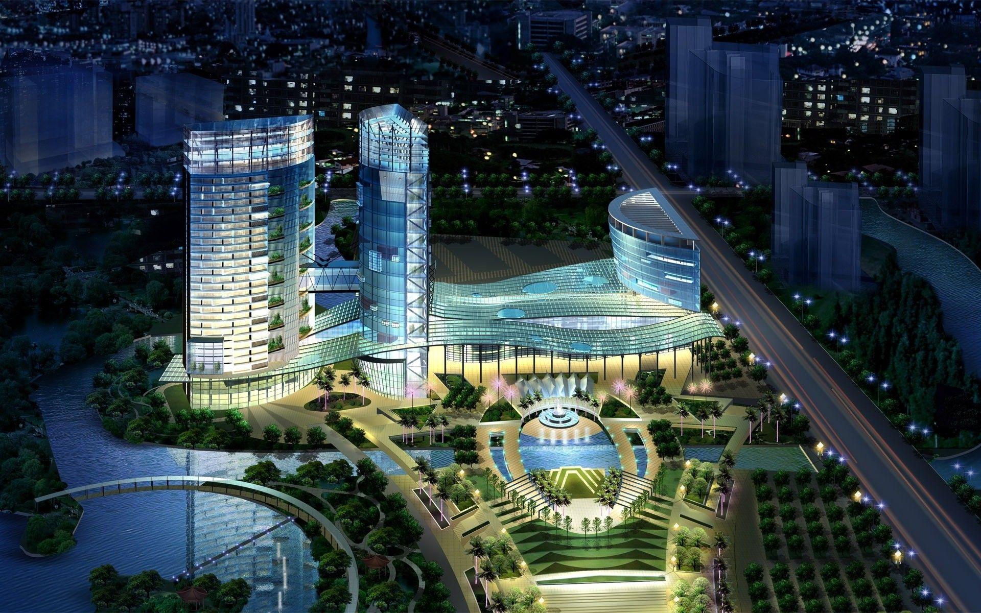 1920x1200 Futuristic 3D City. Android wallpaper for free
