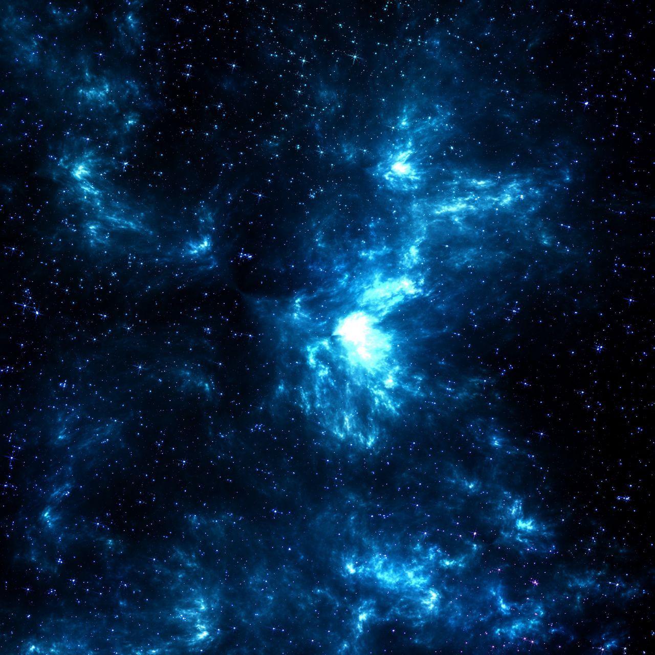 1280x1280 Download wallpaper 1280x1280 space, galaxy, shine, stars, blue