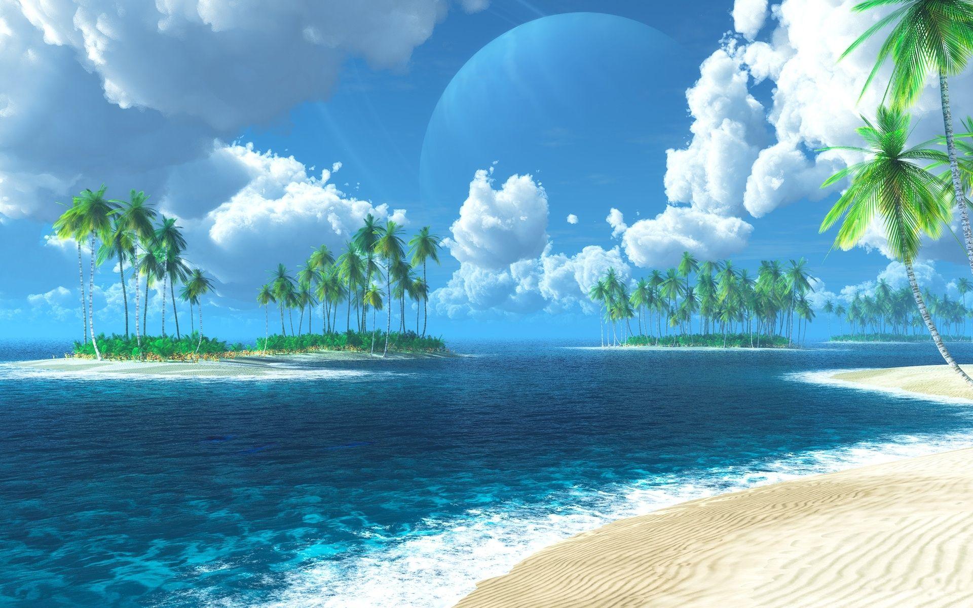 1920x1200 Anime Island Background